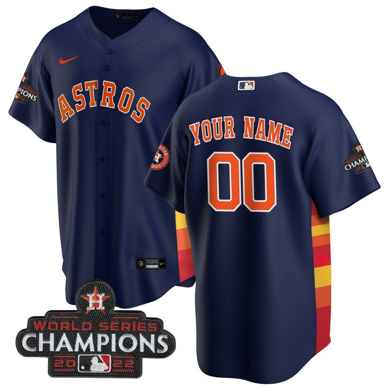 Houston Navy Custom Name and Number Jersey