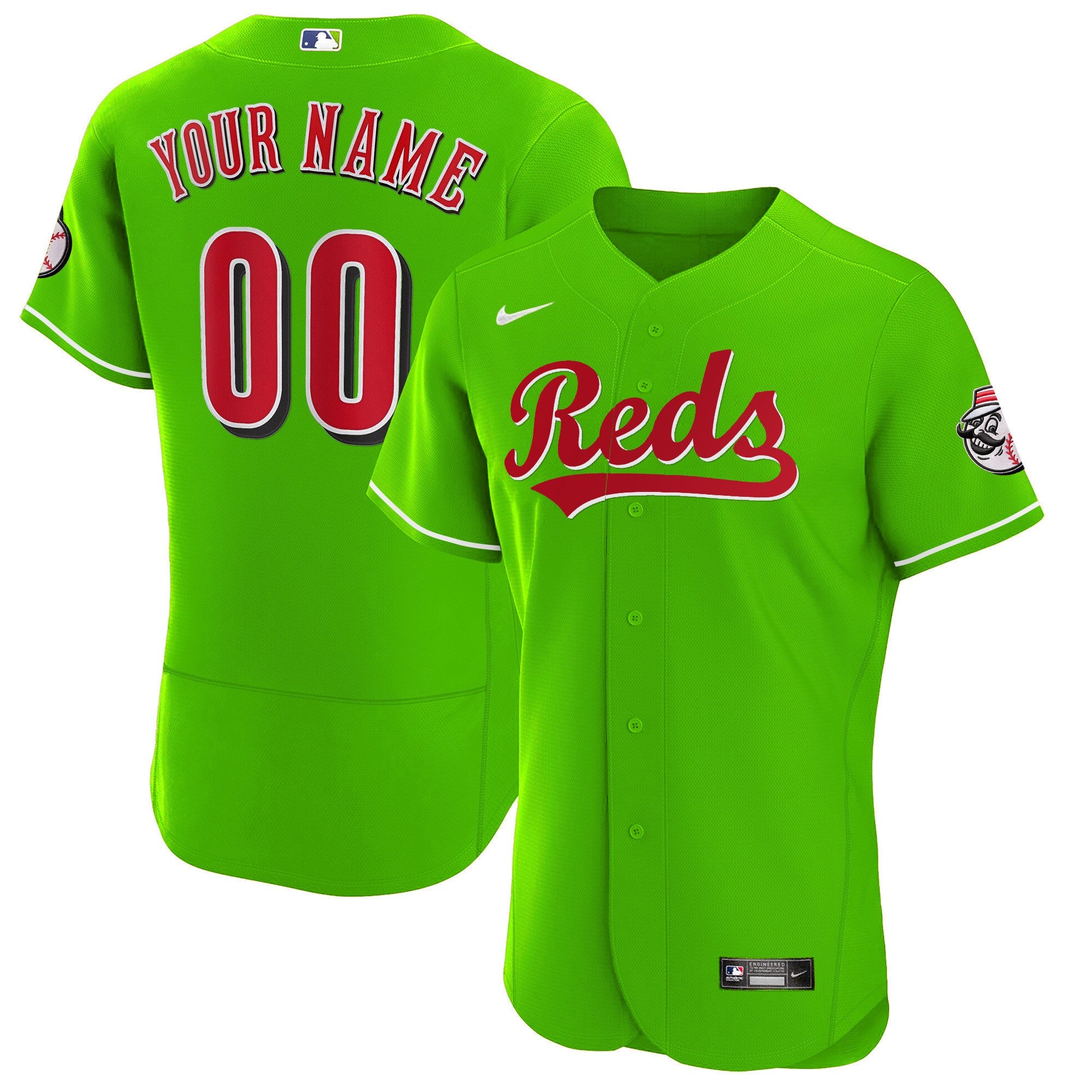 Cincinnati Bright Green Custom Jersey