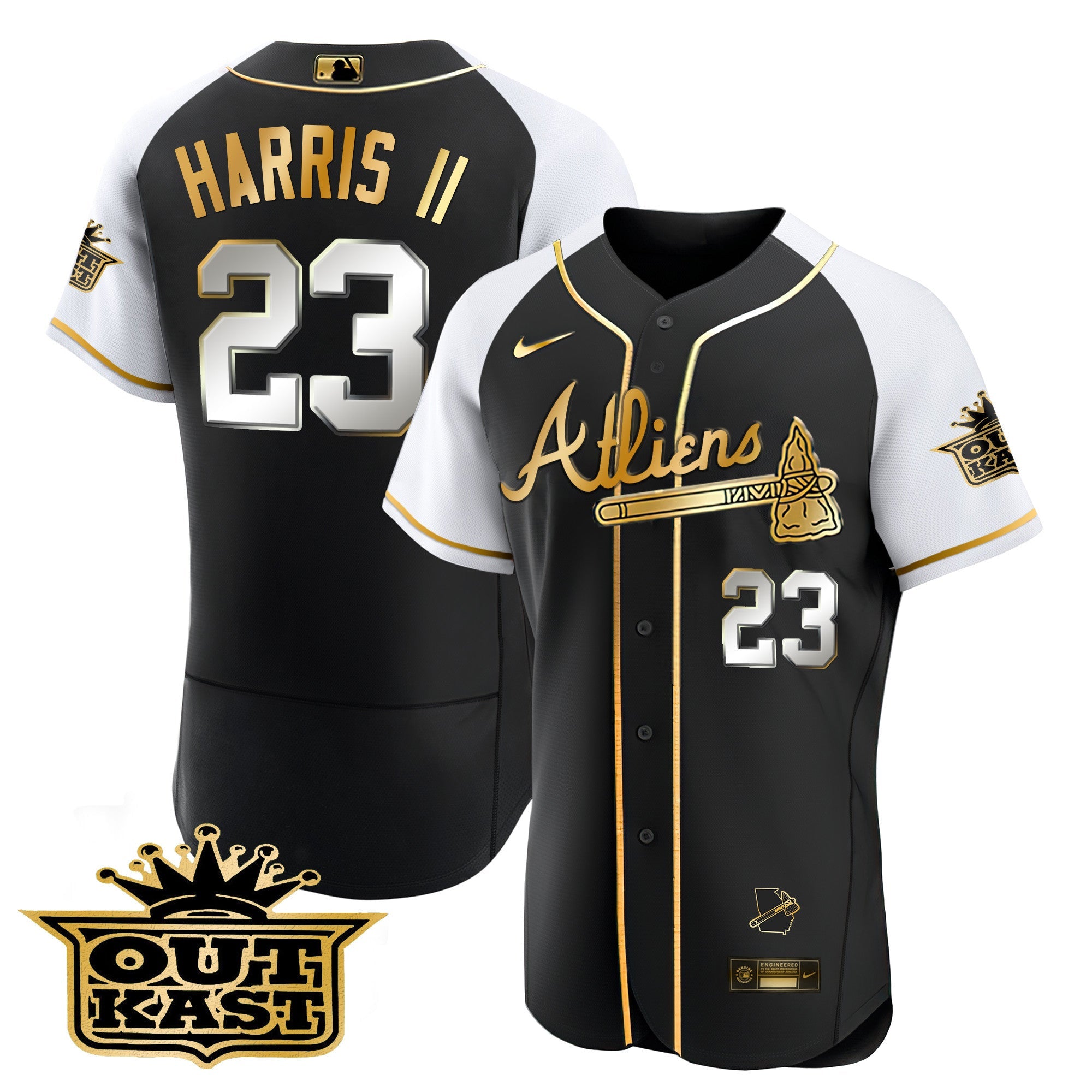 Men’s Atlanta Atliens Gold Alternate Flex Base Jersey
