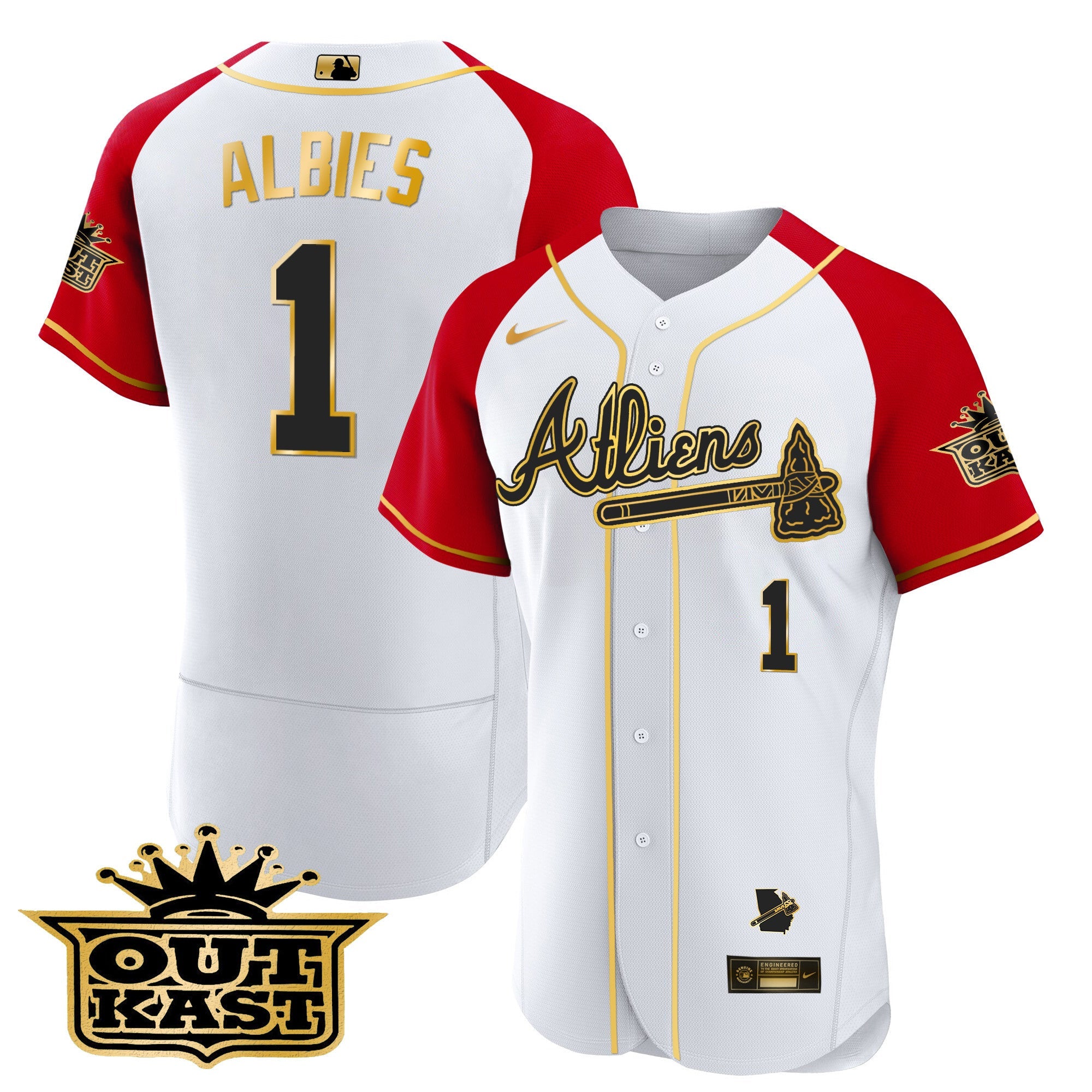 Men’s Atlanta Atliens Gold Alternate Flex Base Jersey