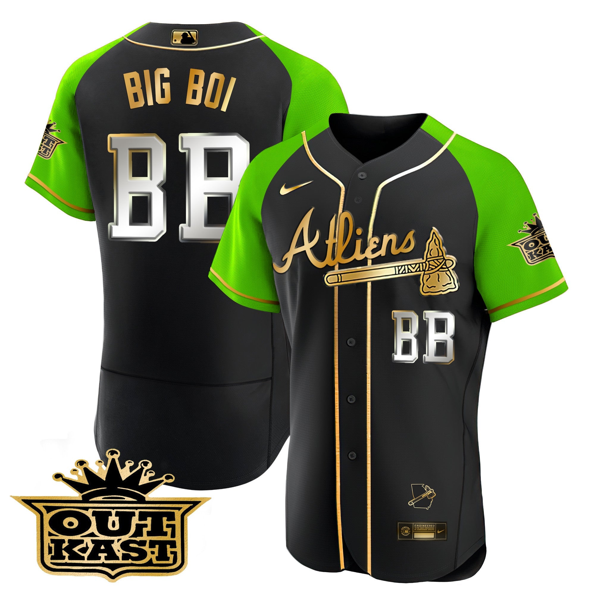 Men’s Atlanta Atliens Gold Alternate Flex Base Jersey