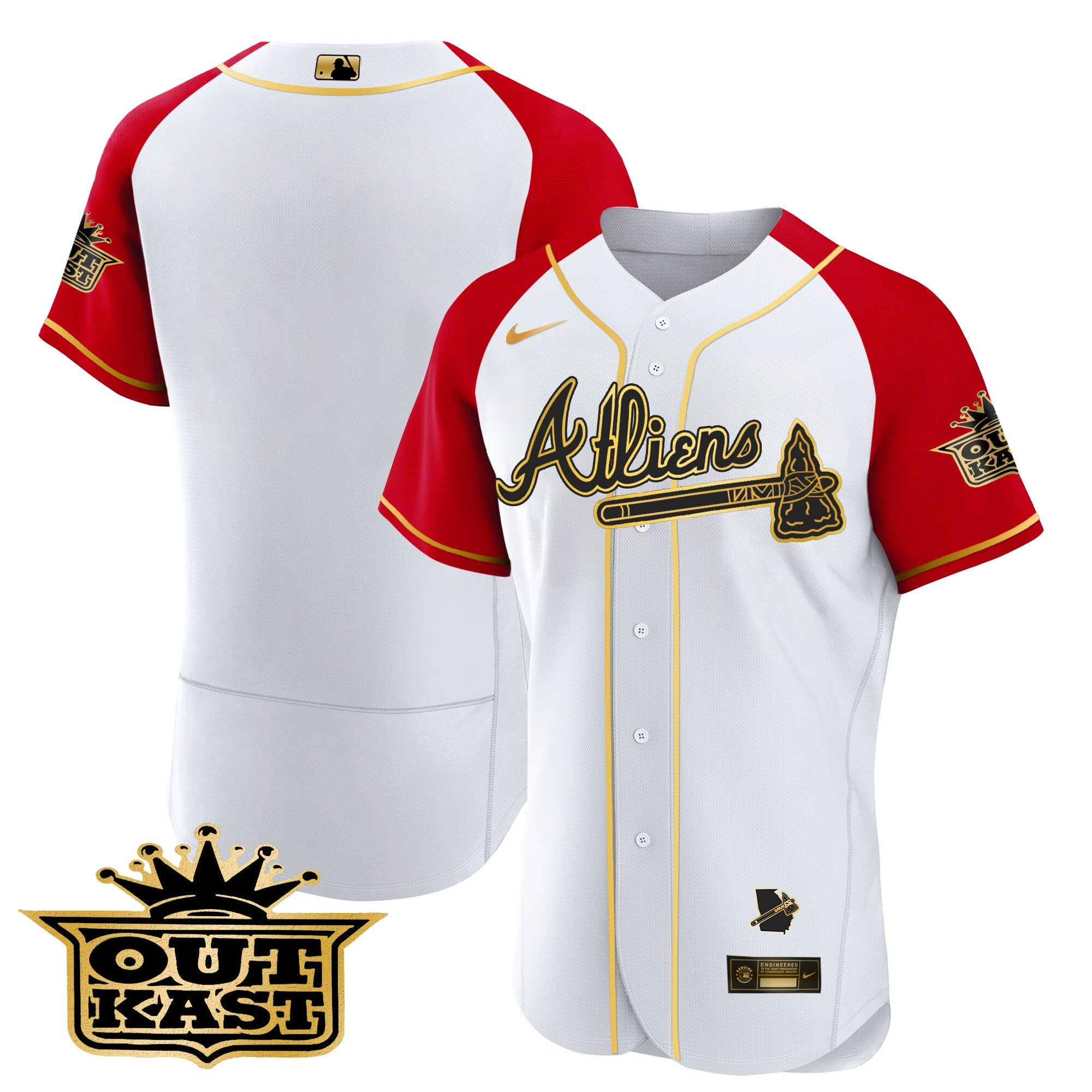 Men’s Atlanta Atliens Gold Alternate Flex Base Jersey