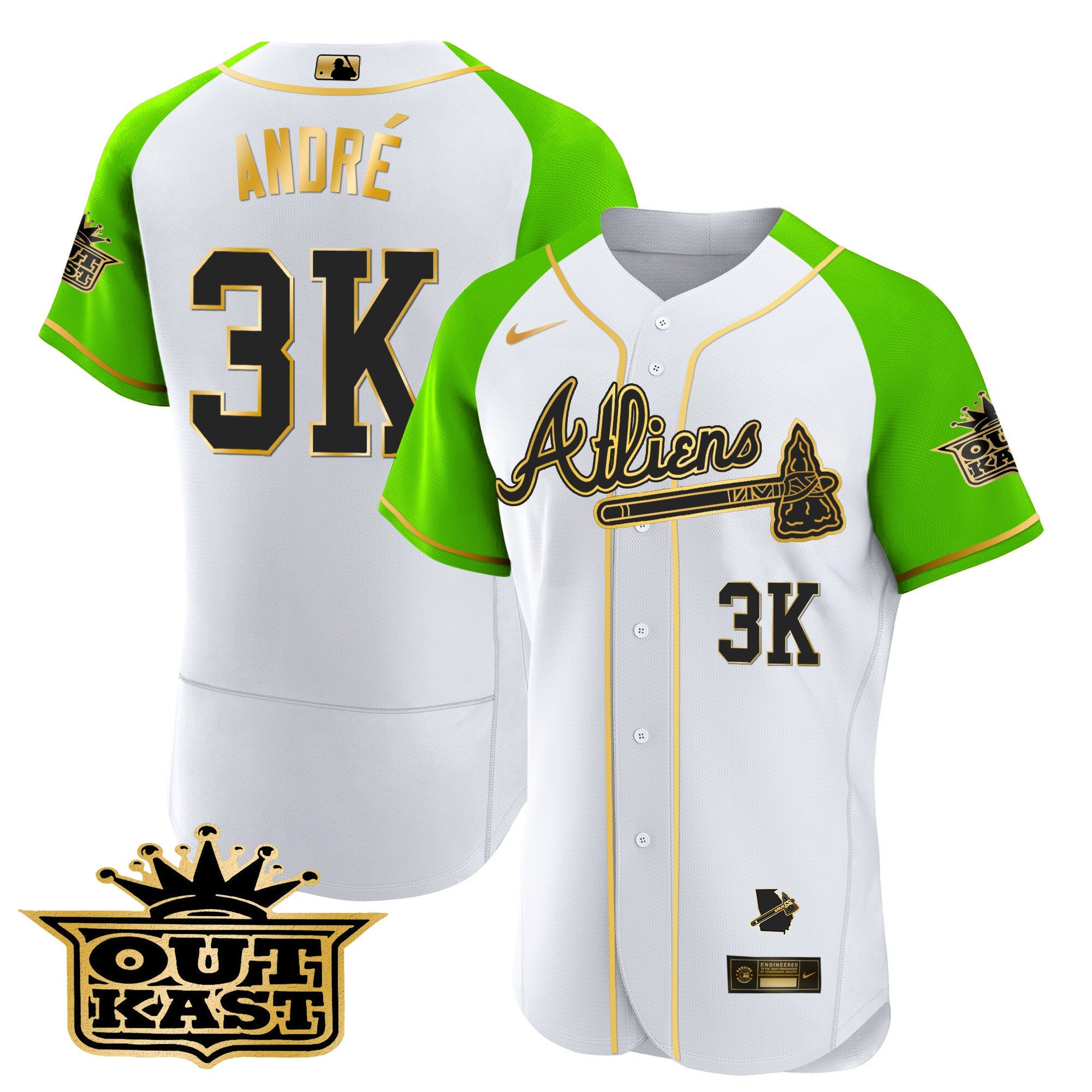 Men’s Atlanta Atliens Gold Alternate Flex Base Jersey