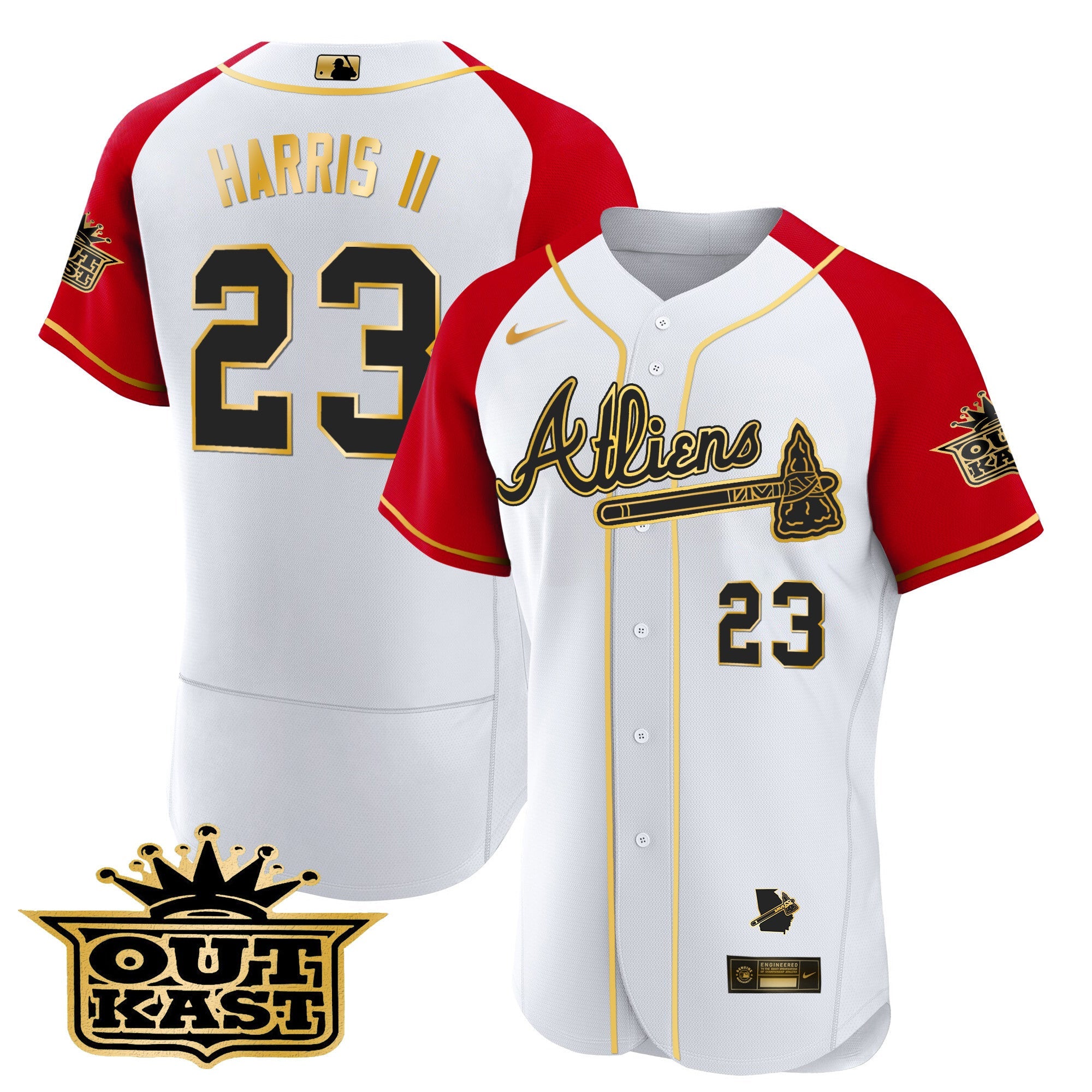 Men’s Atlanta Atliens Gold Alternate Flex Base Jersey