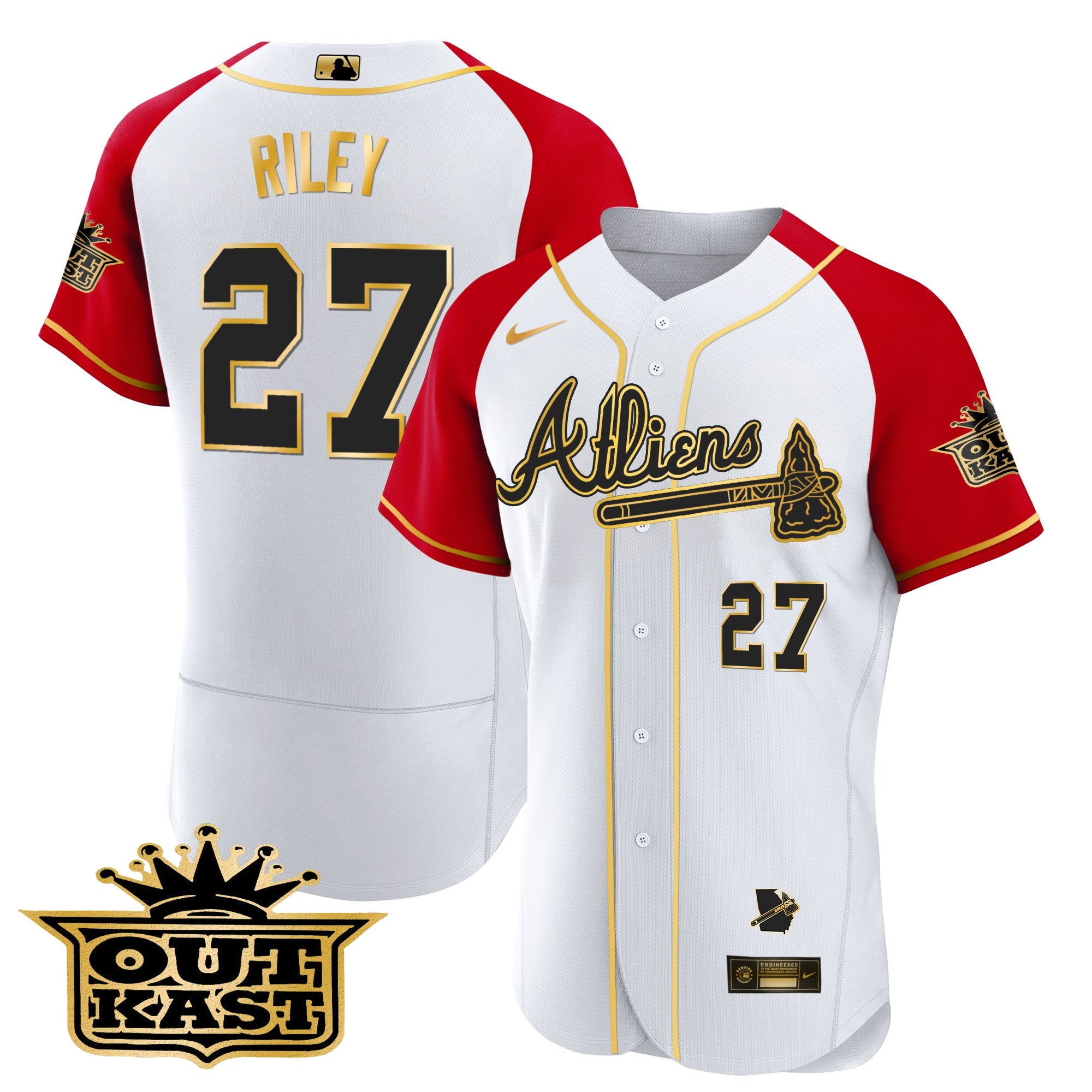 Men’s Atlanta Atliens Gold Alternate Flex Base Jersey