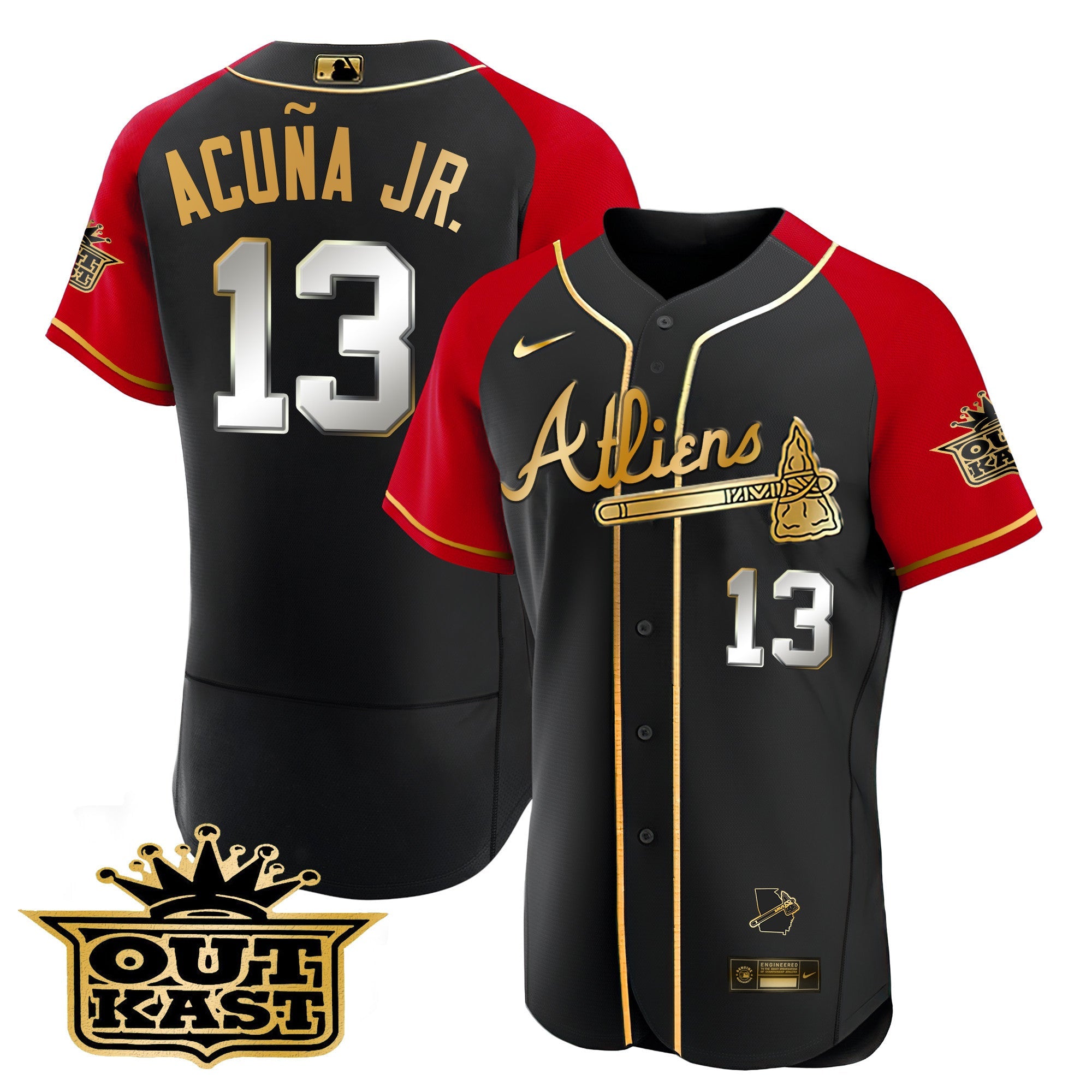 Men’s Atlanta Atliens Gold Alternate Flex Base Jersey