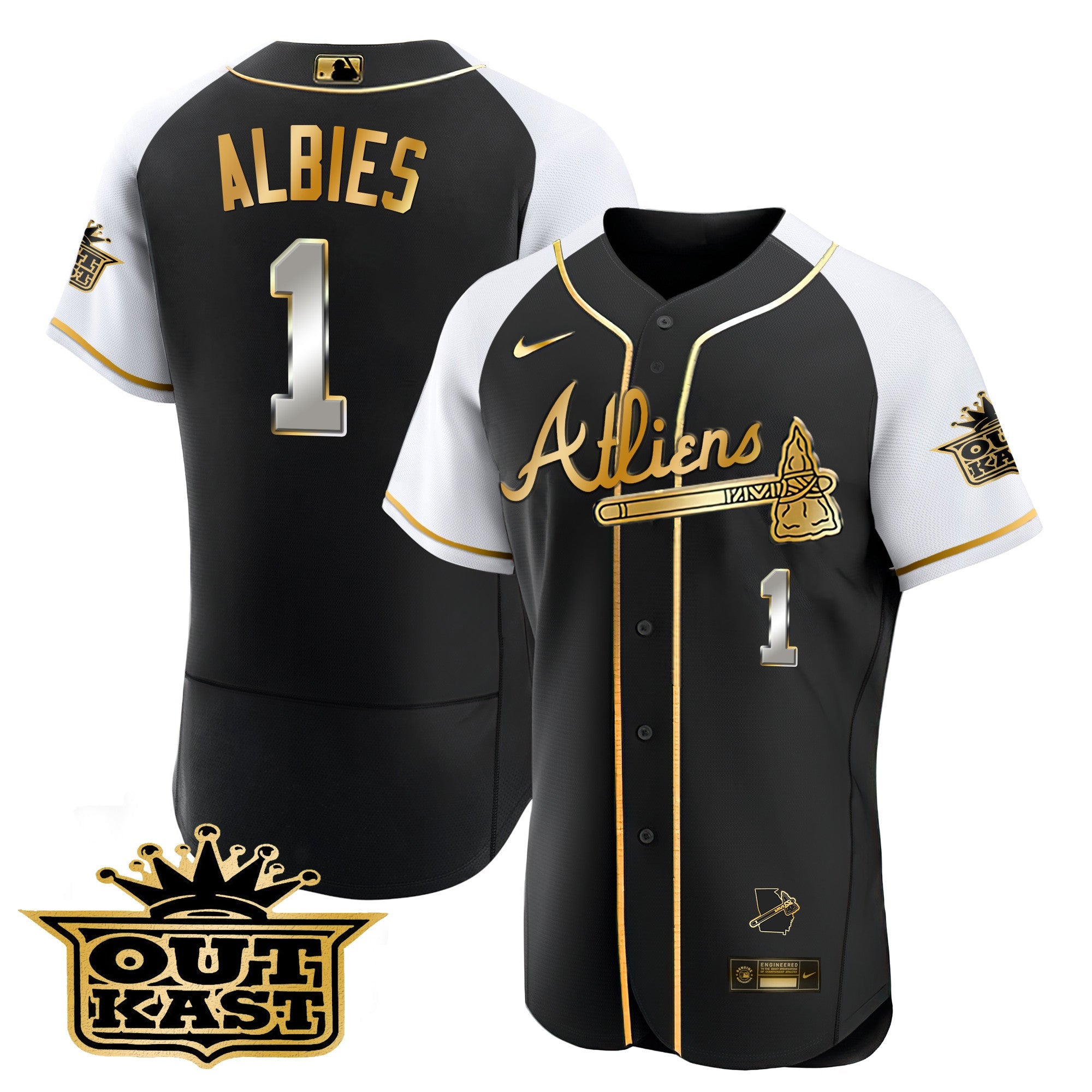 Men’s Atlanta Atliens Gold Alternate Flex Base Jersey
