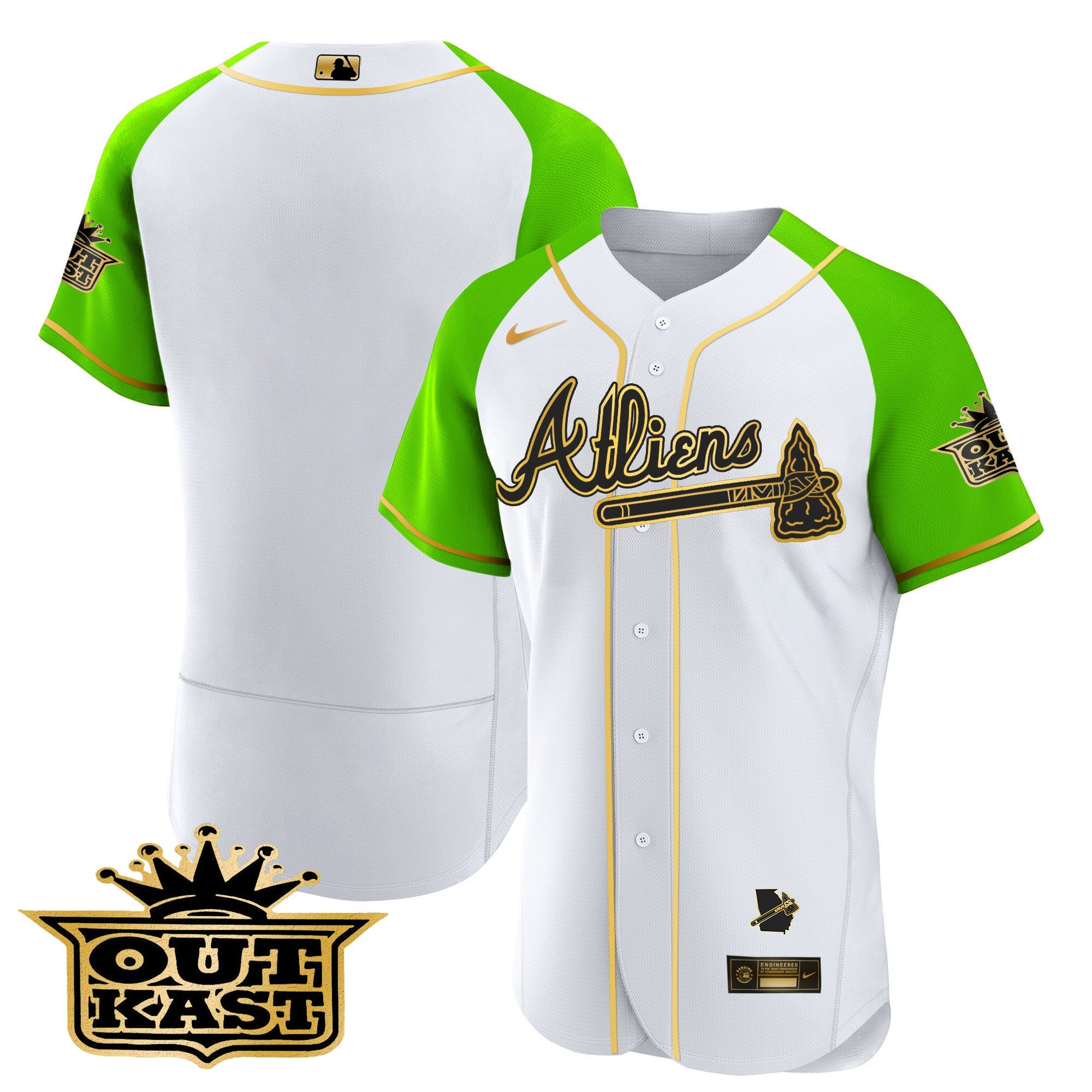 Men’s Atlanta Atliens Gold Alternate Flex Base Jersey