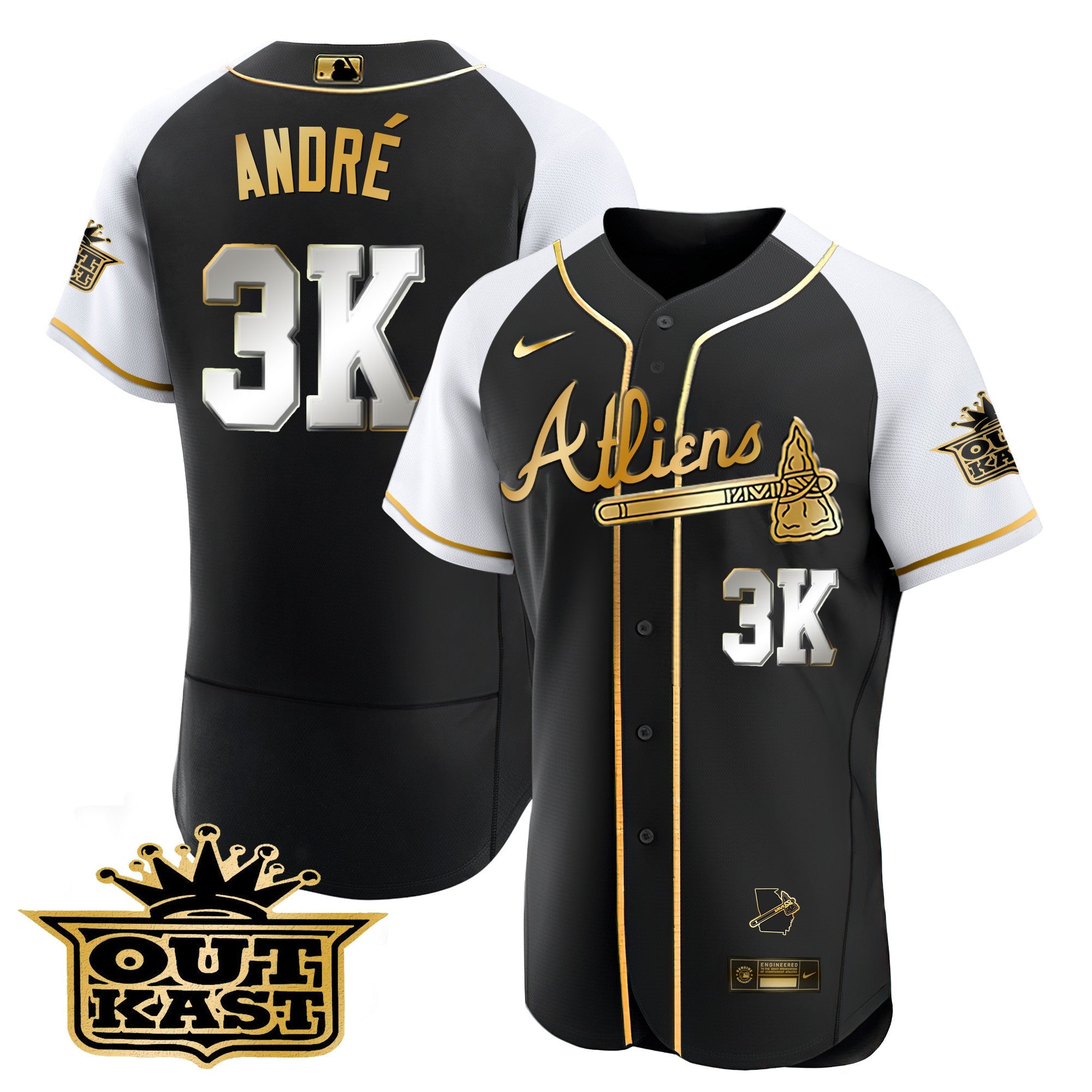 Men’s Atlanta Atliens Gold Alternate Flex Base Jersey