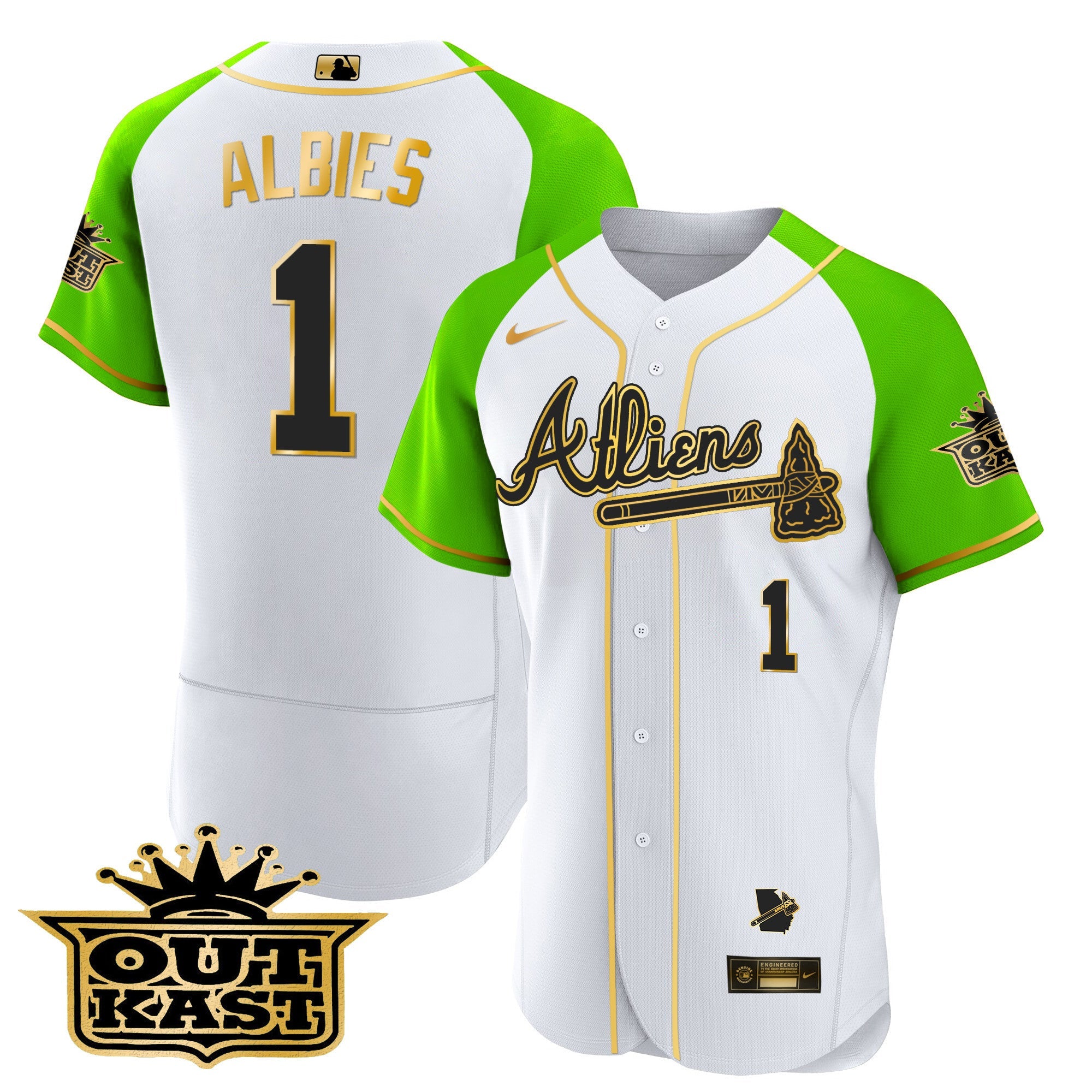 Men’s Atlanta Atliens Gold Alternate Flex Base Jersey