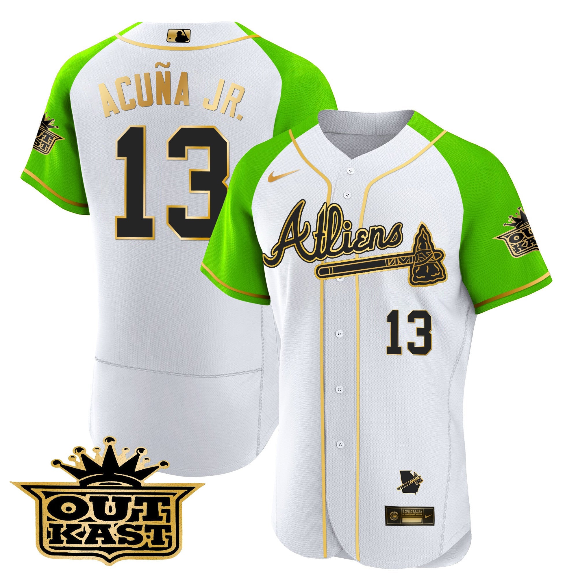 Men’s Atlanta Atliens Gold Alternate Flex Base Jersey