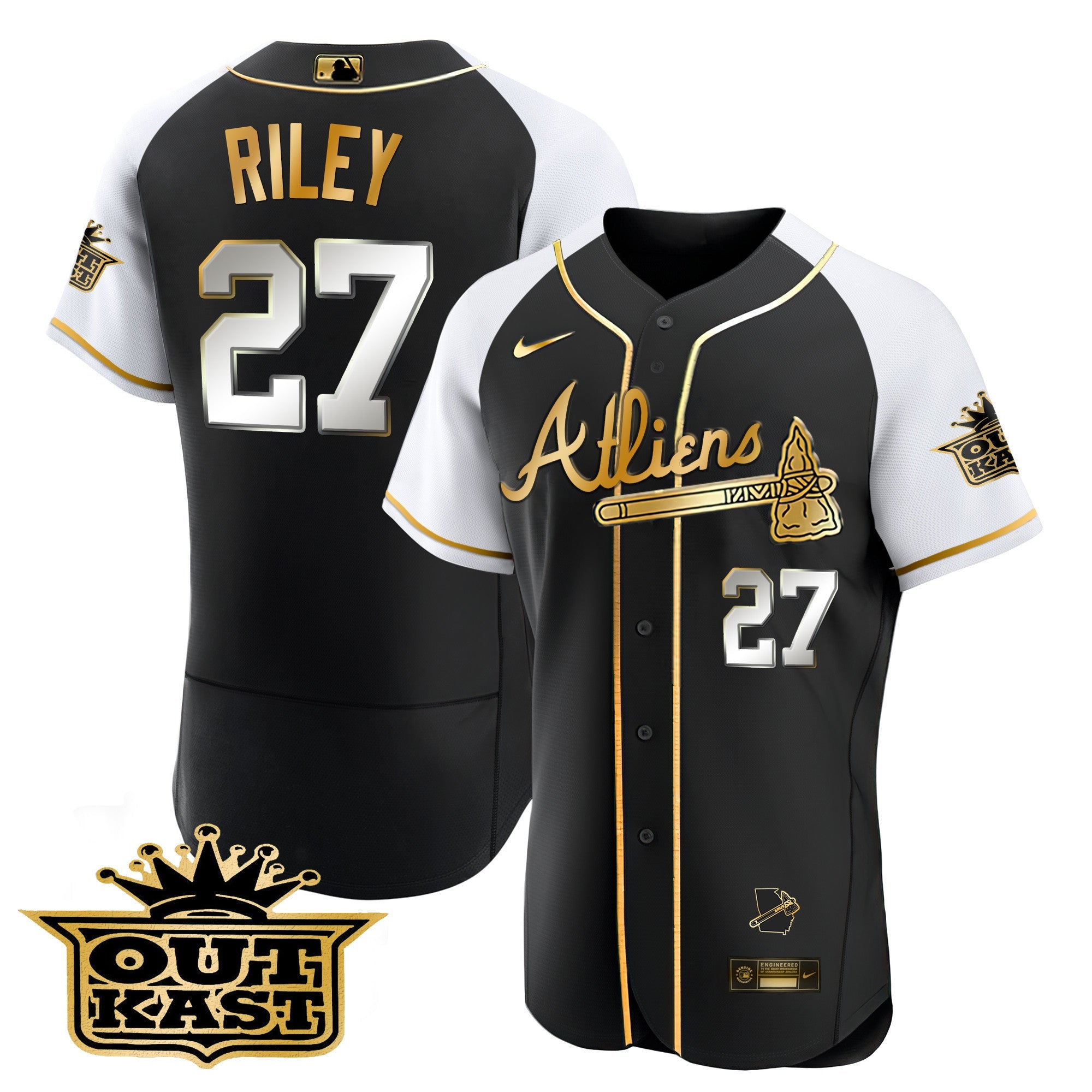 Men’s Atlanta Atliens Gold Alternate Flex Base Jersey