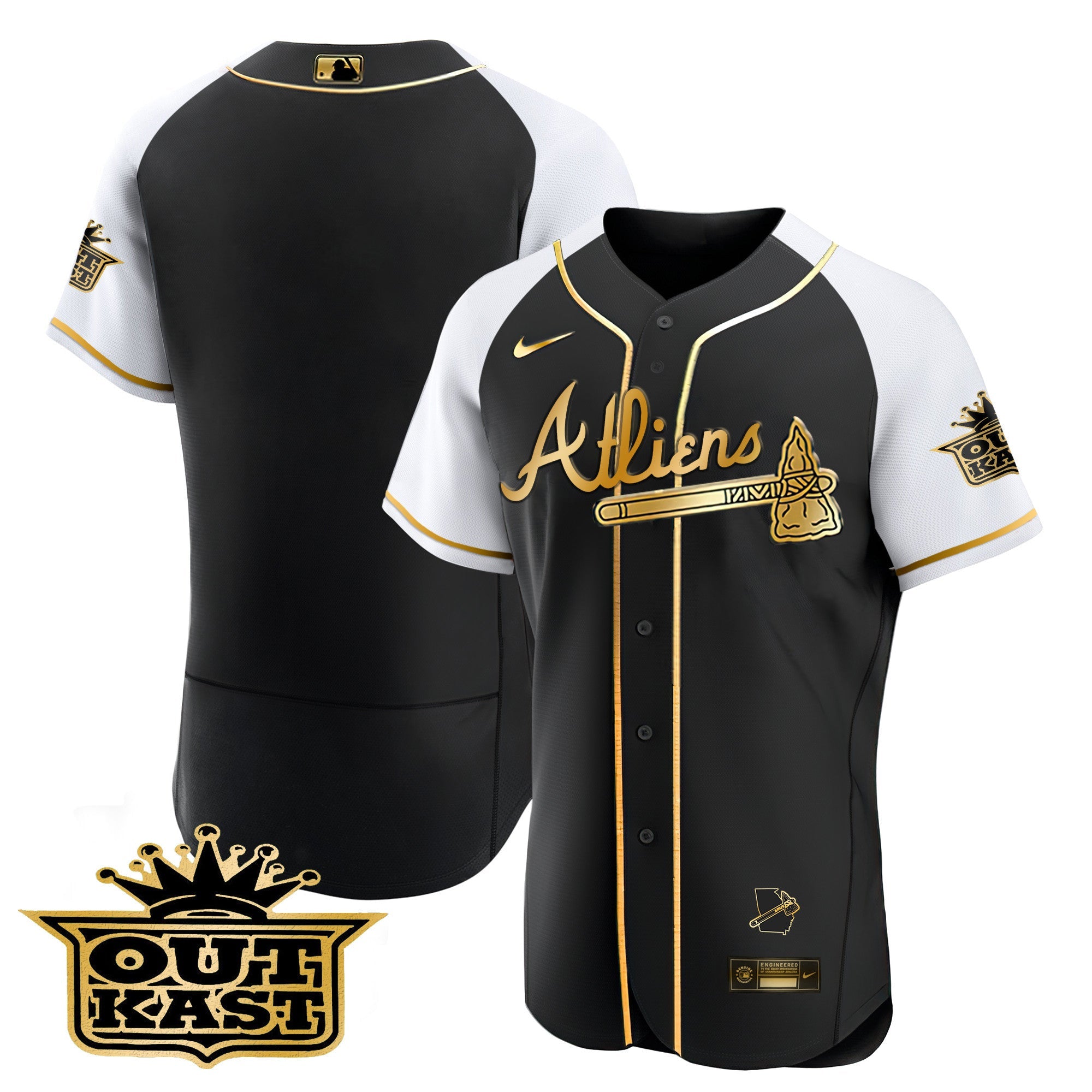 Men’s Atlanta Atliens Gold Alternate Flex Base Jersey