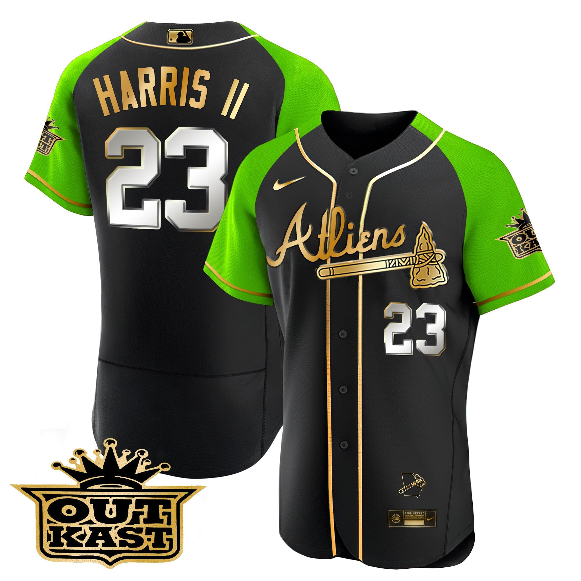 Men’s Atlanta Atliens Gold Alternate Flex Base Jersey
