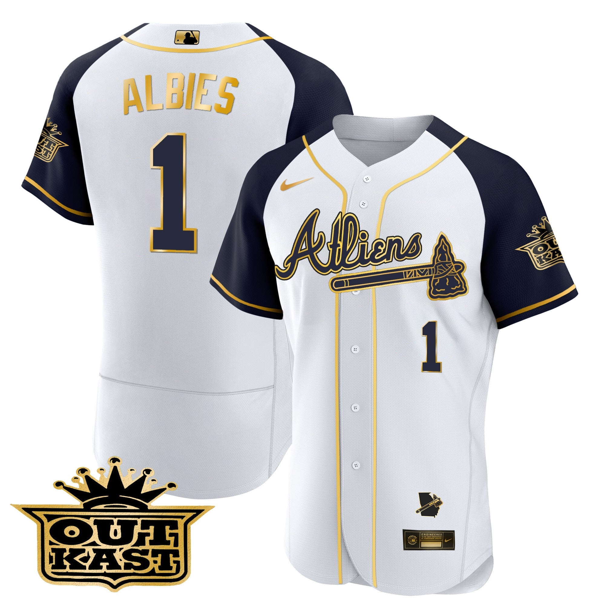 Men’s Atlanta Atliens Gold Alternate Flex Base Jersey
