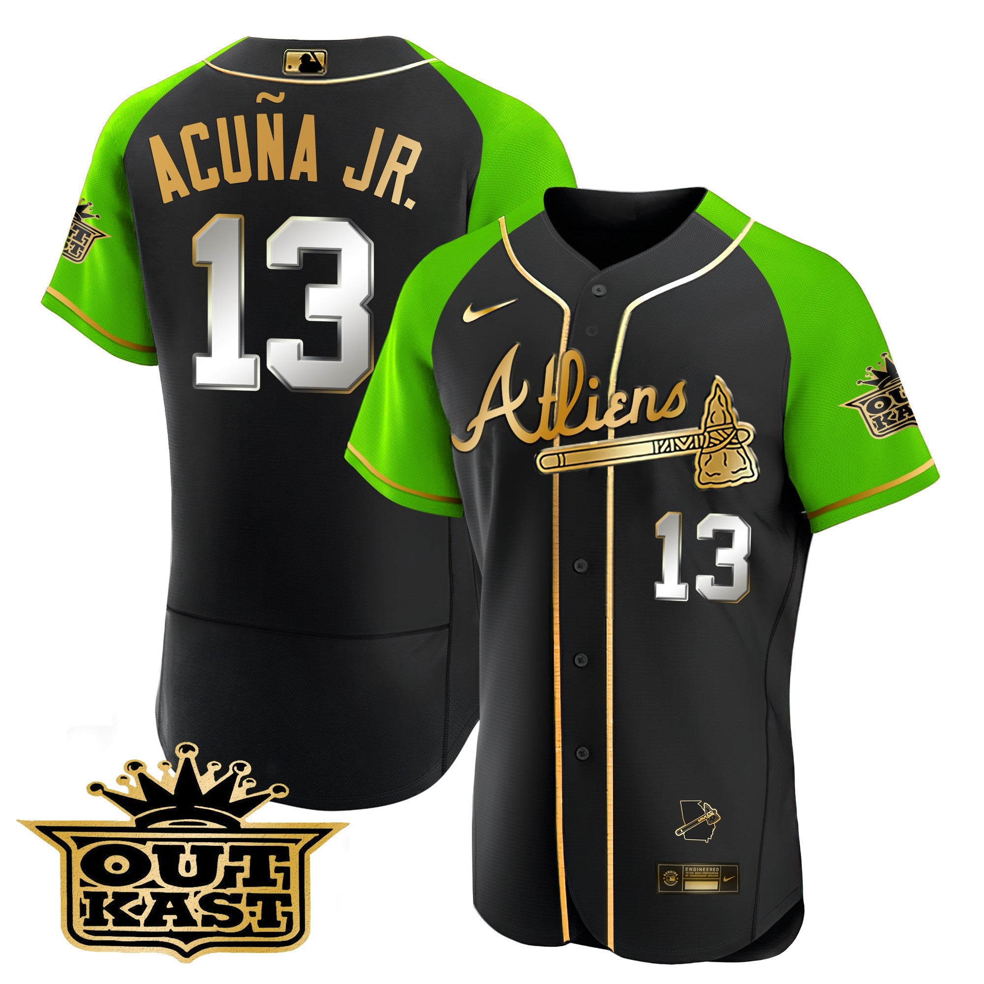 Men’s Atlanta Atliens Gold Alternate Flex Base Jersey