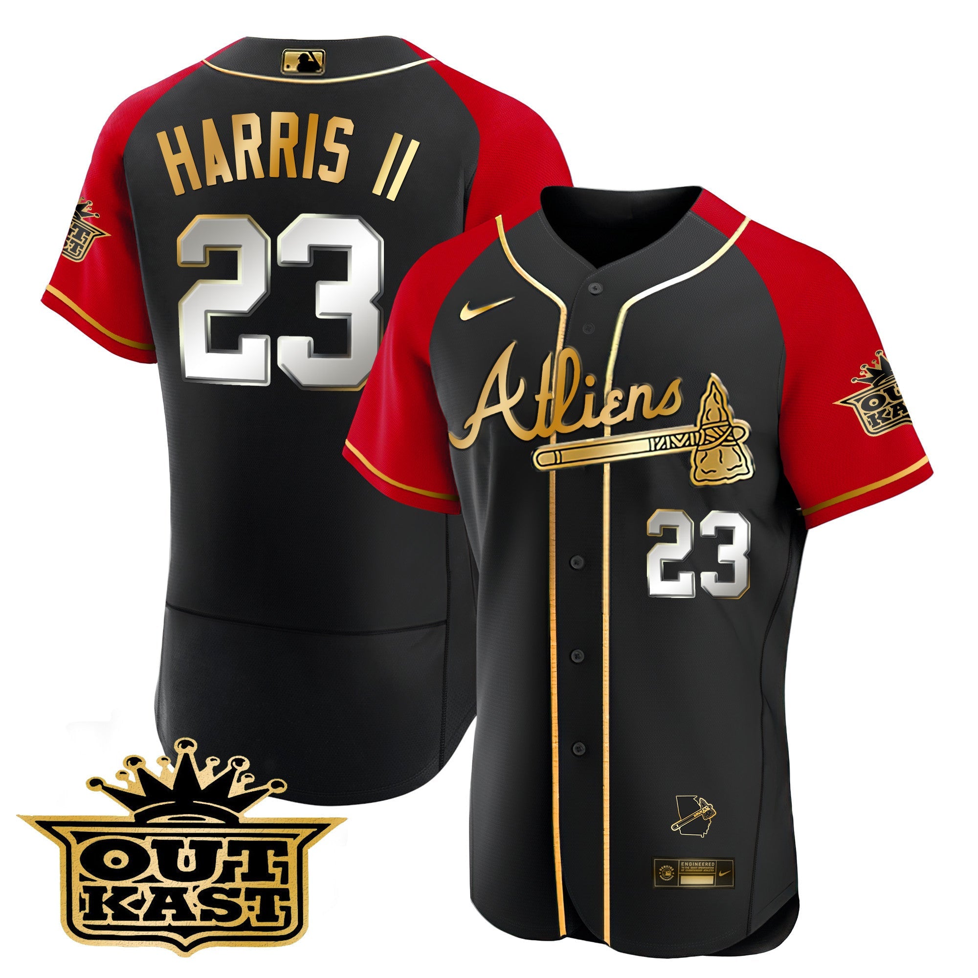 Men’s Atlanta Atliens Gold Alternate Flex Base Jersey