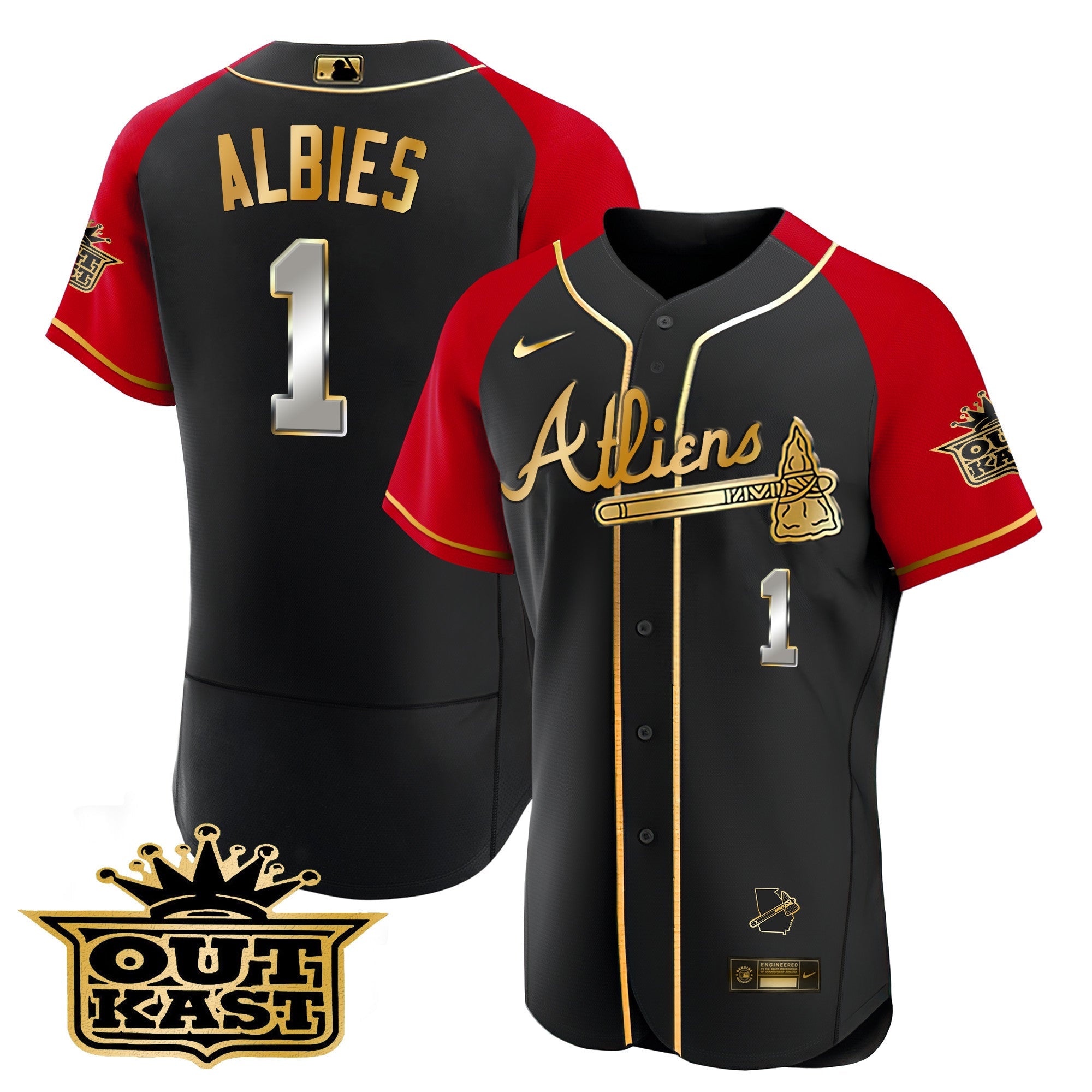 Men’s Atlanta Atliens Gold Alternate Flex Base Jersey
