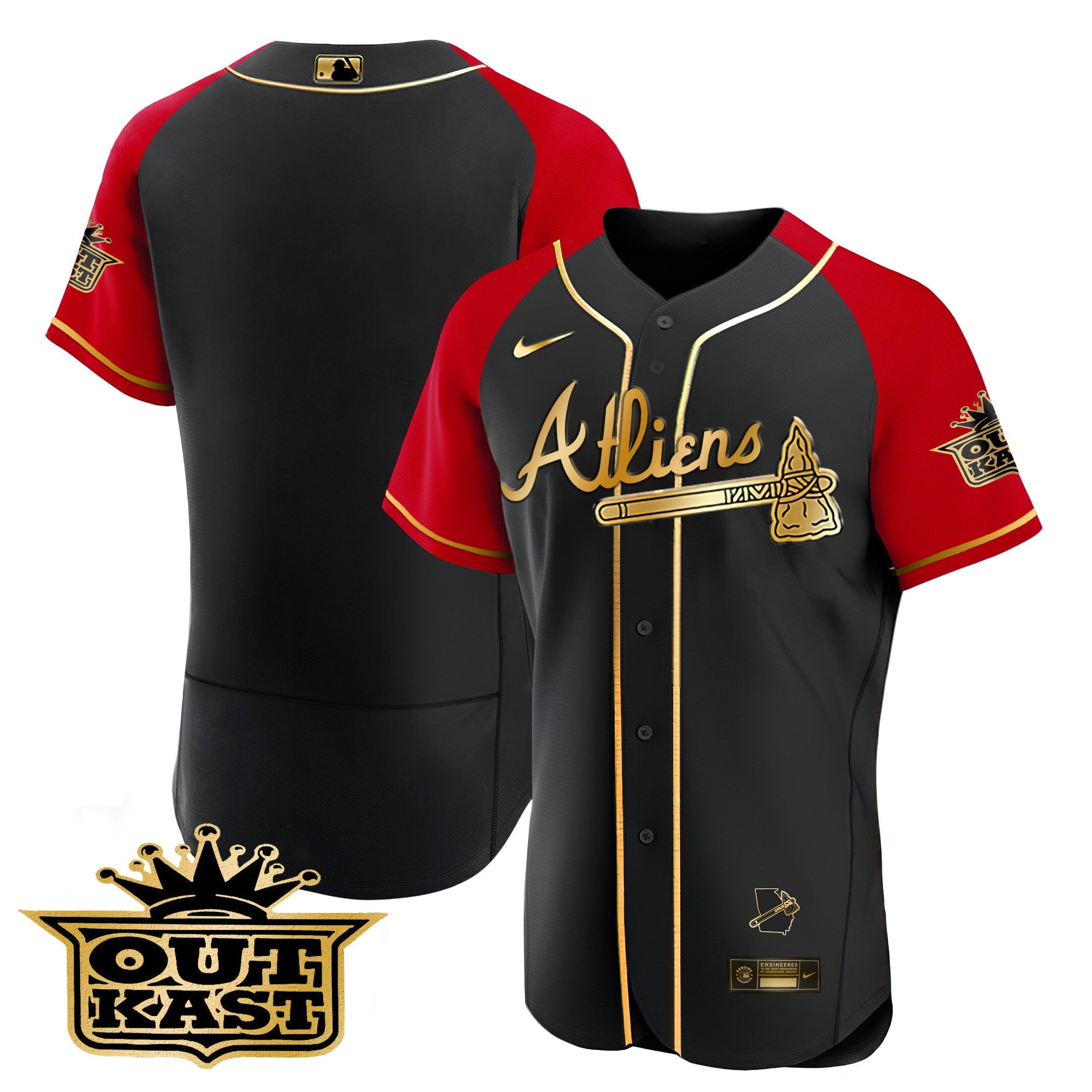Men’s Atlanta Atliens Gold Alternate Flex Base Jersey