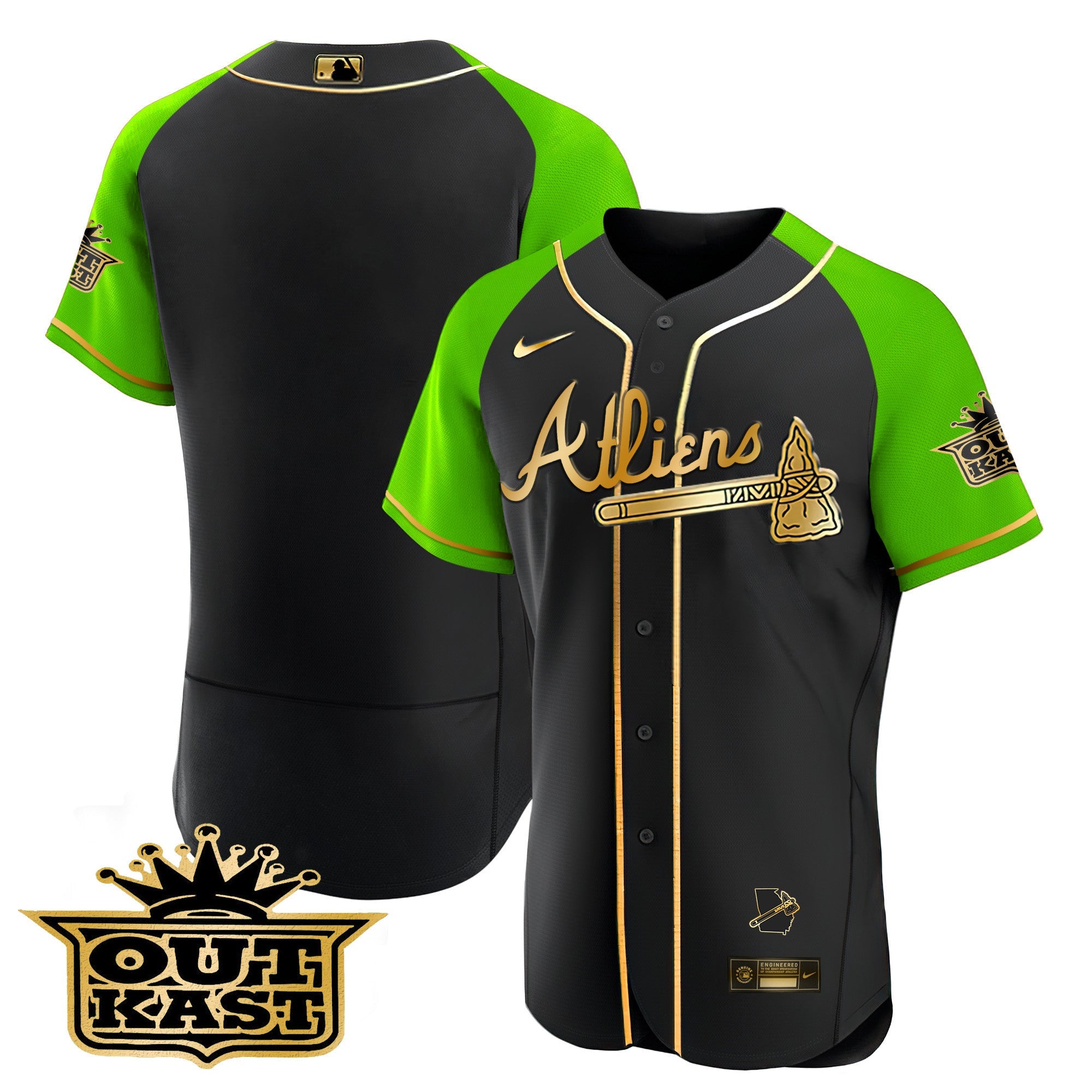 Men’s Atlanta Atliens Gold Alternate Flex Base Jersey
