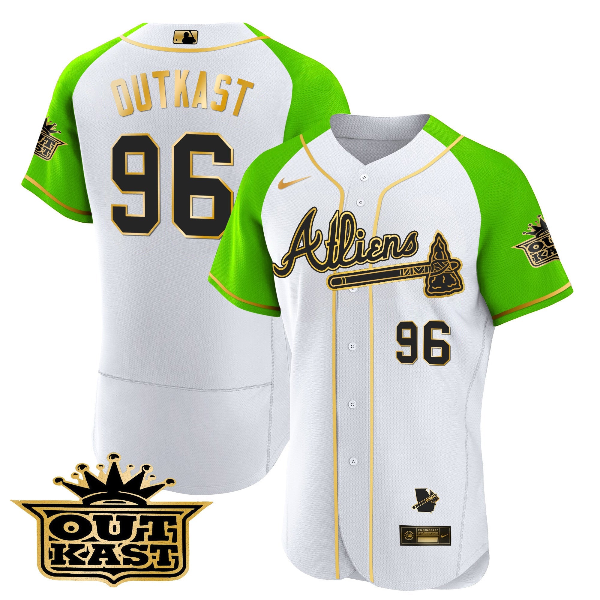 Men’s Atlanta Atliens Gold Alternate Flex Base Jersey