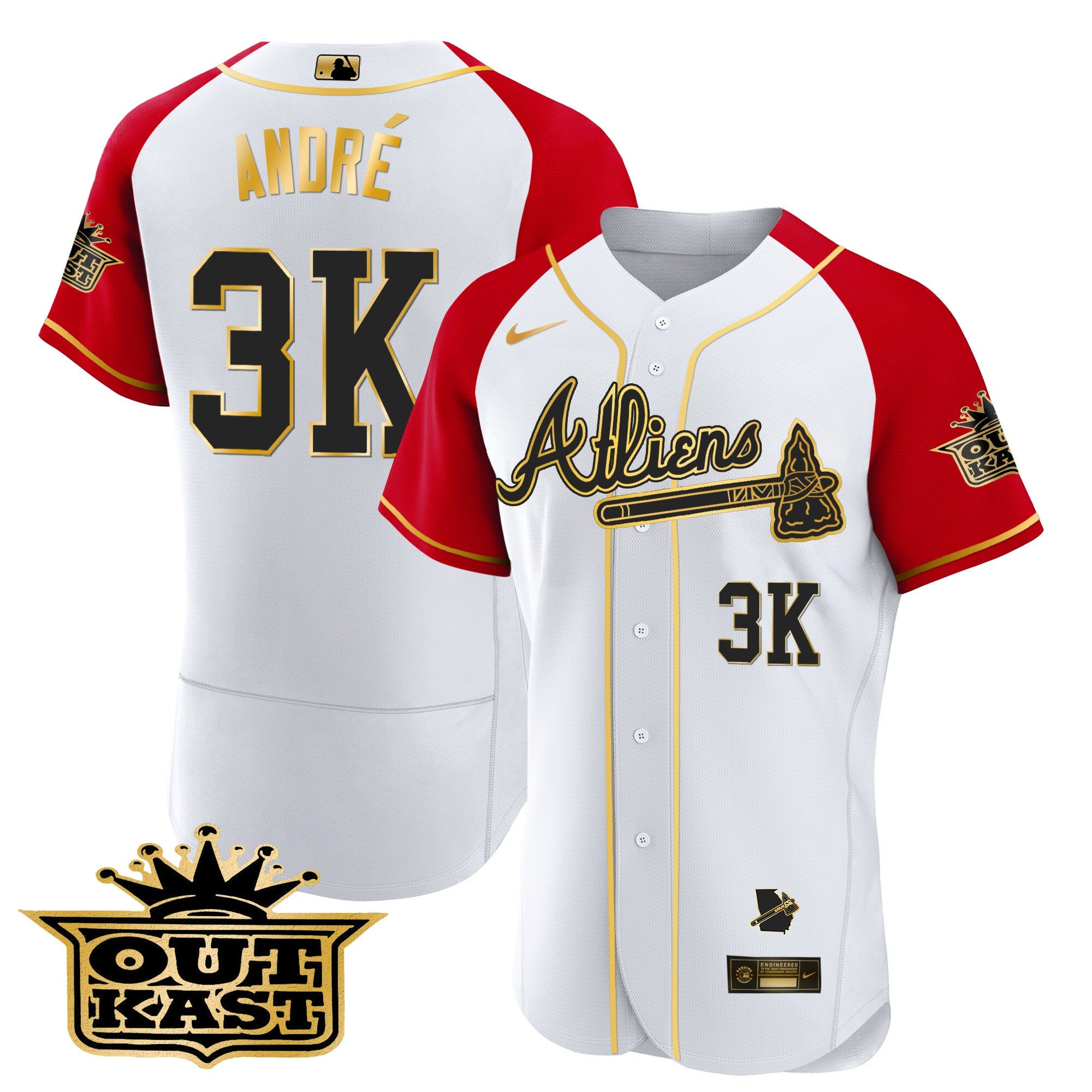 Men’s Atlanta Atliens Gold Alternate Flex Base Jersey