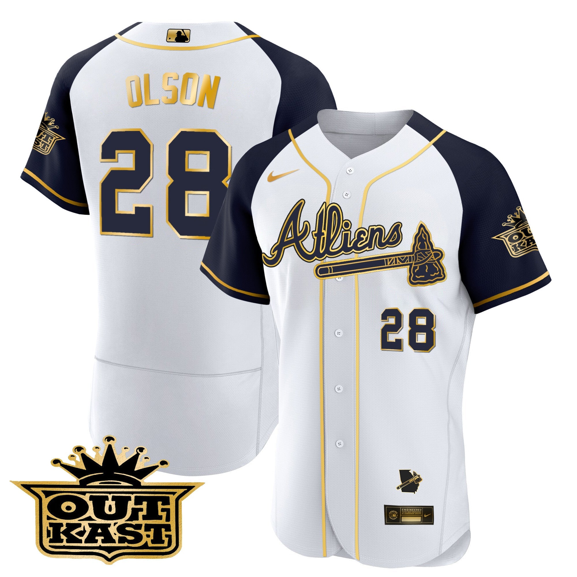 Men’s Atlanta Atliens Gold Alternate Flex Base Jersey