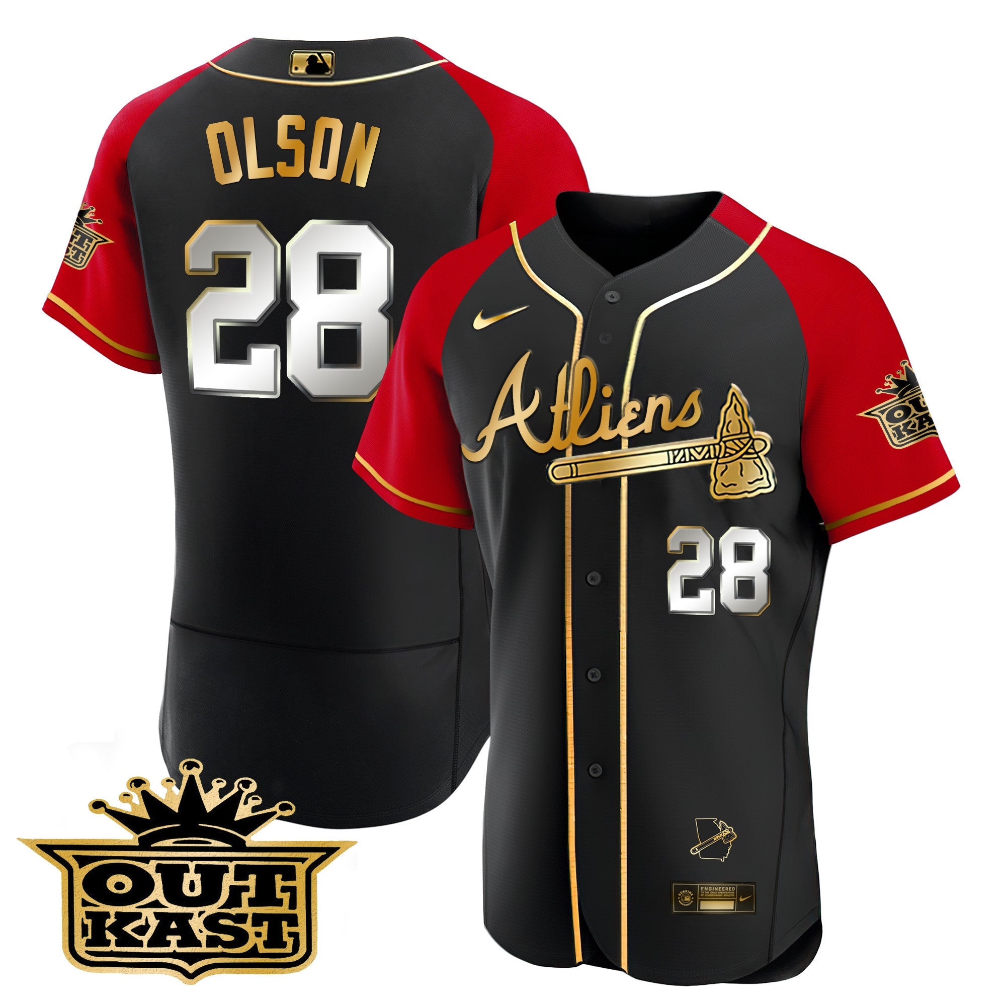 Men’s Atlanta Atliens Gold Alternate Flex Base Jersey