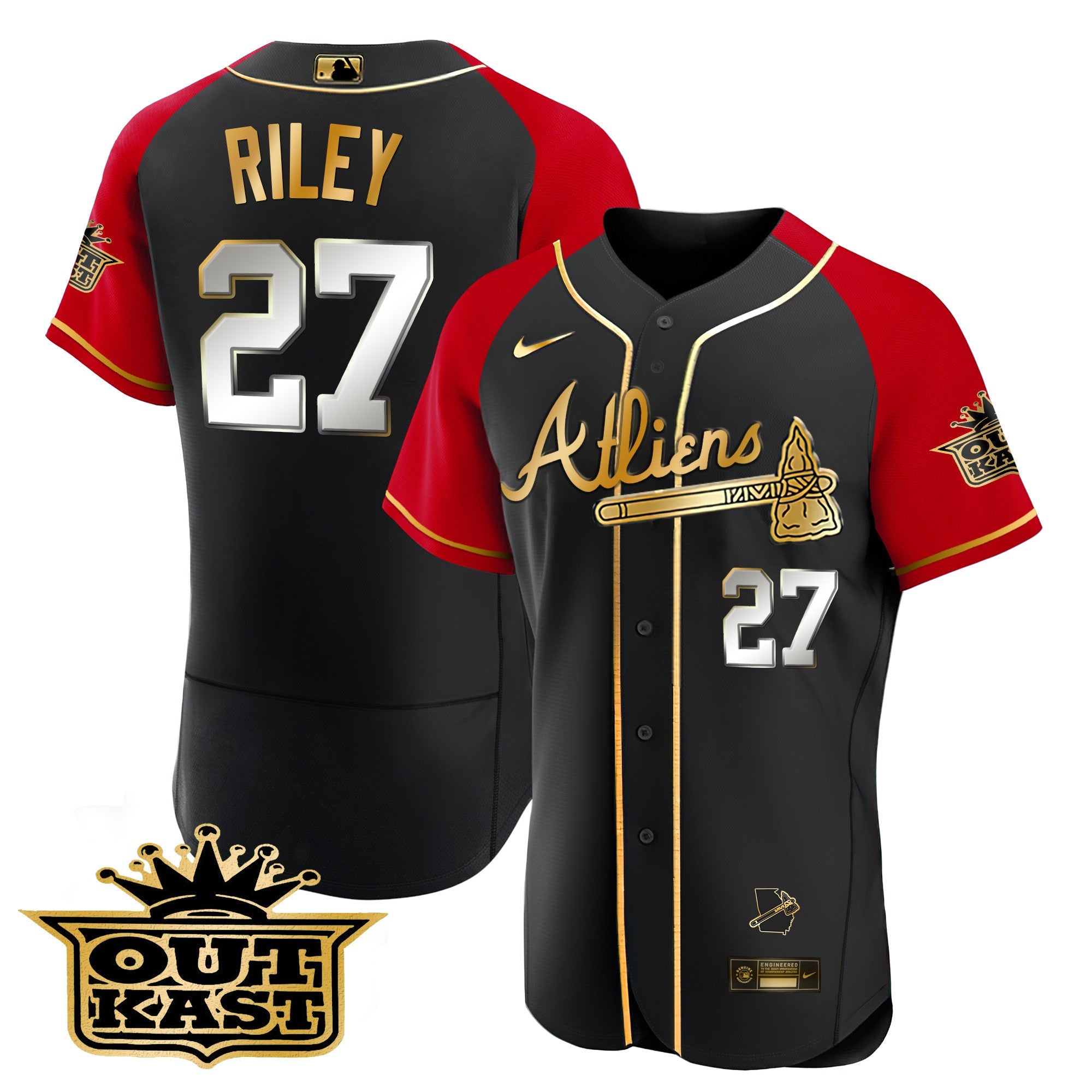 Men’s Atlanta Atliens Gold Alternate Flex Base Jersey