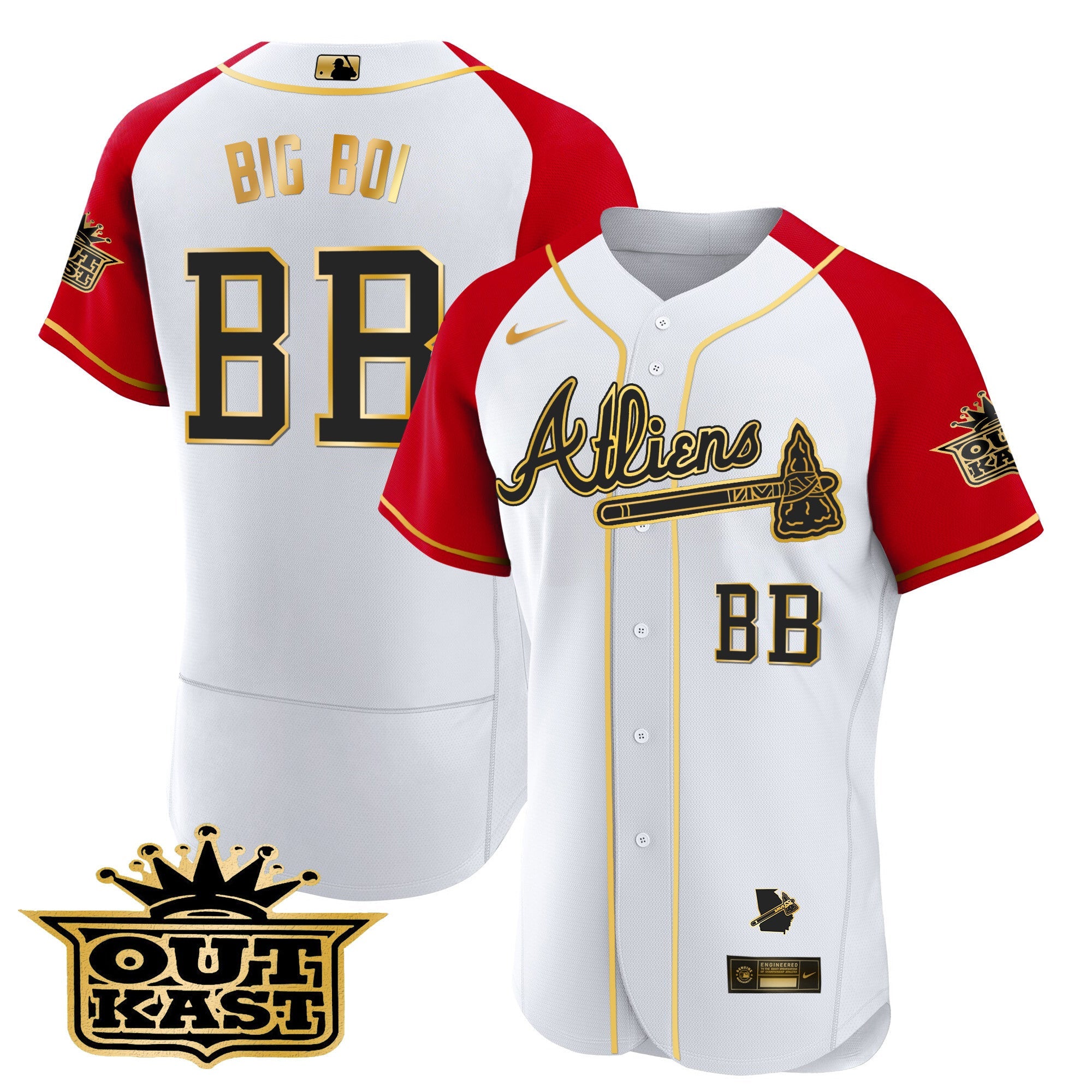 Men’s Atlanta Atliens Gold Alternate Flex Base Jersey