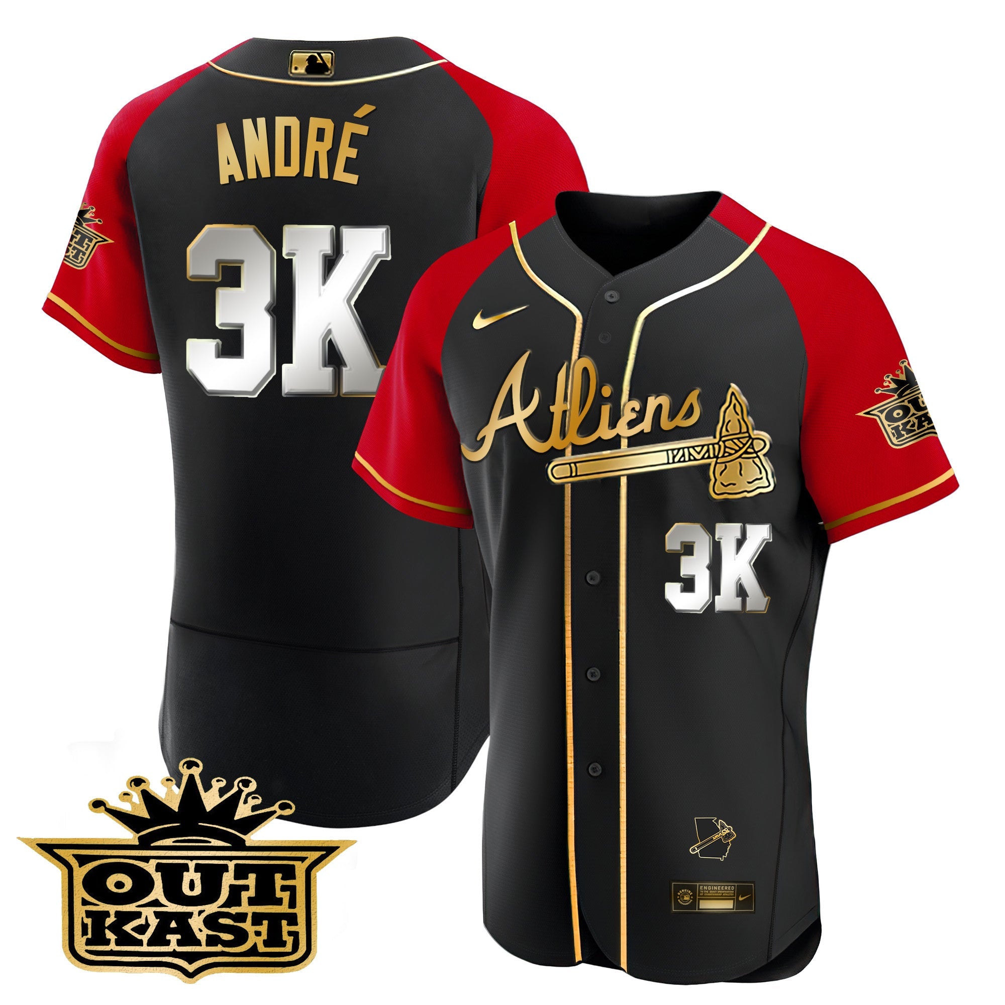 Men’s Atlanta Atliens Gold Alternate Flex Base Jersey