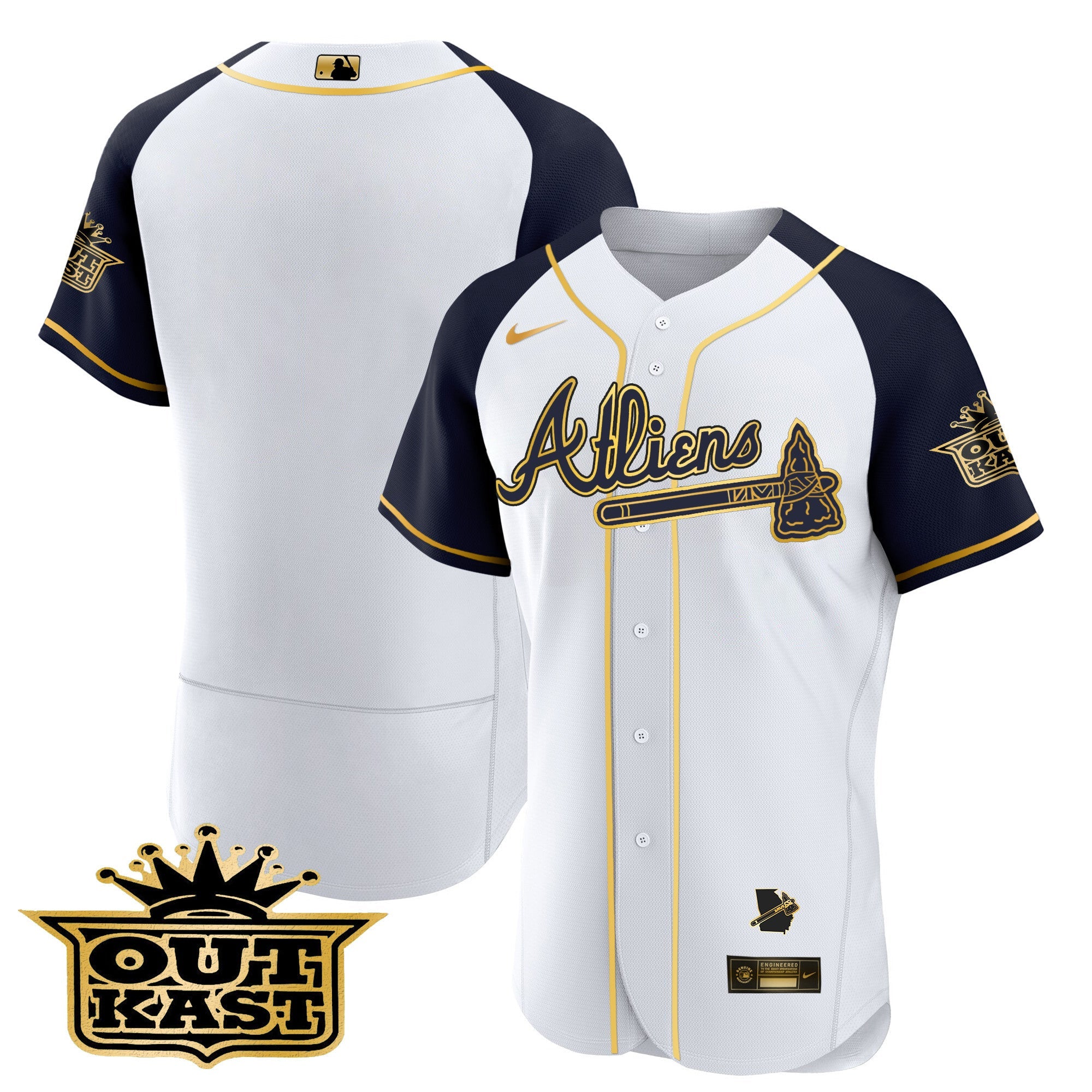 Men’s Atlanta Atliens Gold Alternate Flex Base Jersey
