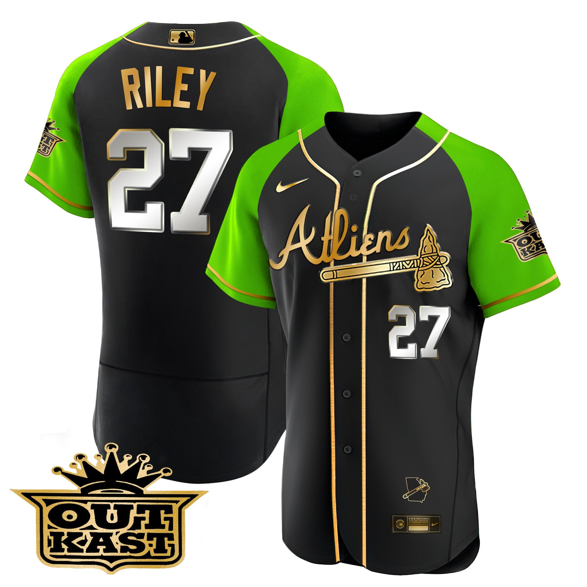Men’s Atlanta Atliens Gold Alternate Flex Base Jersey