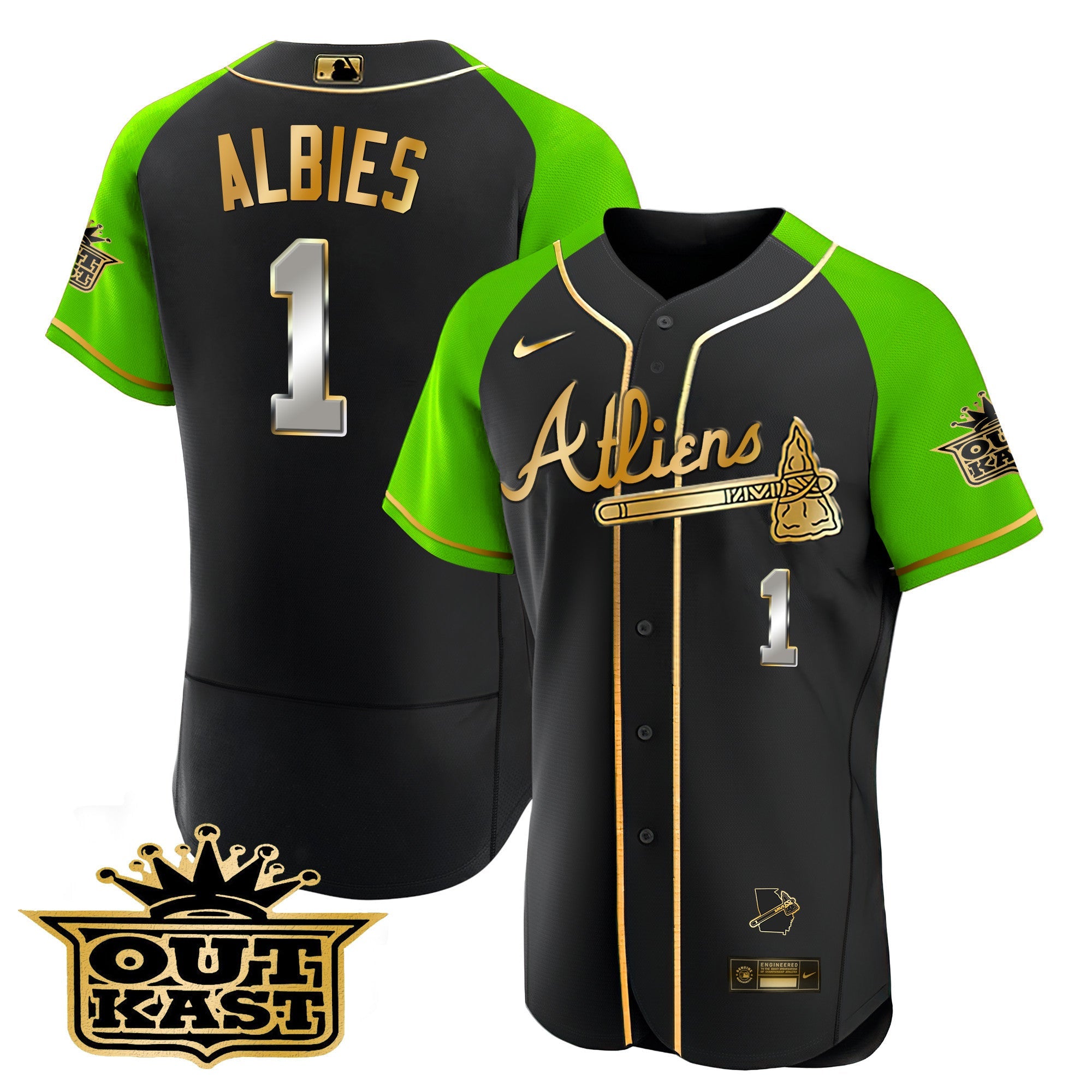 Men’s Atlanta Atliens Gold Alternate Flex Base Jersey