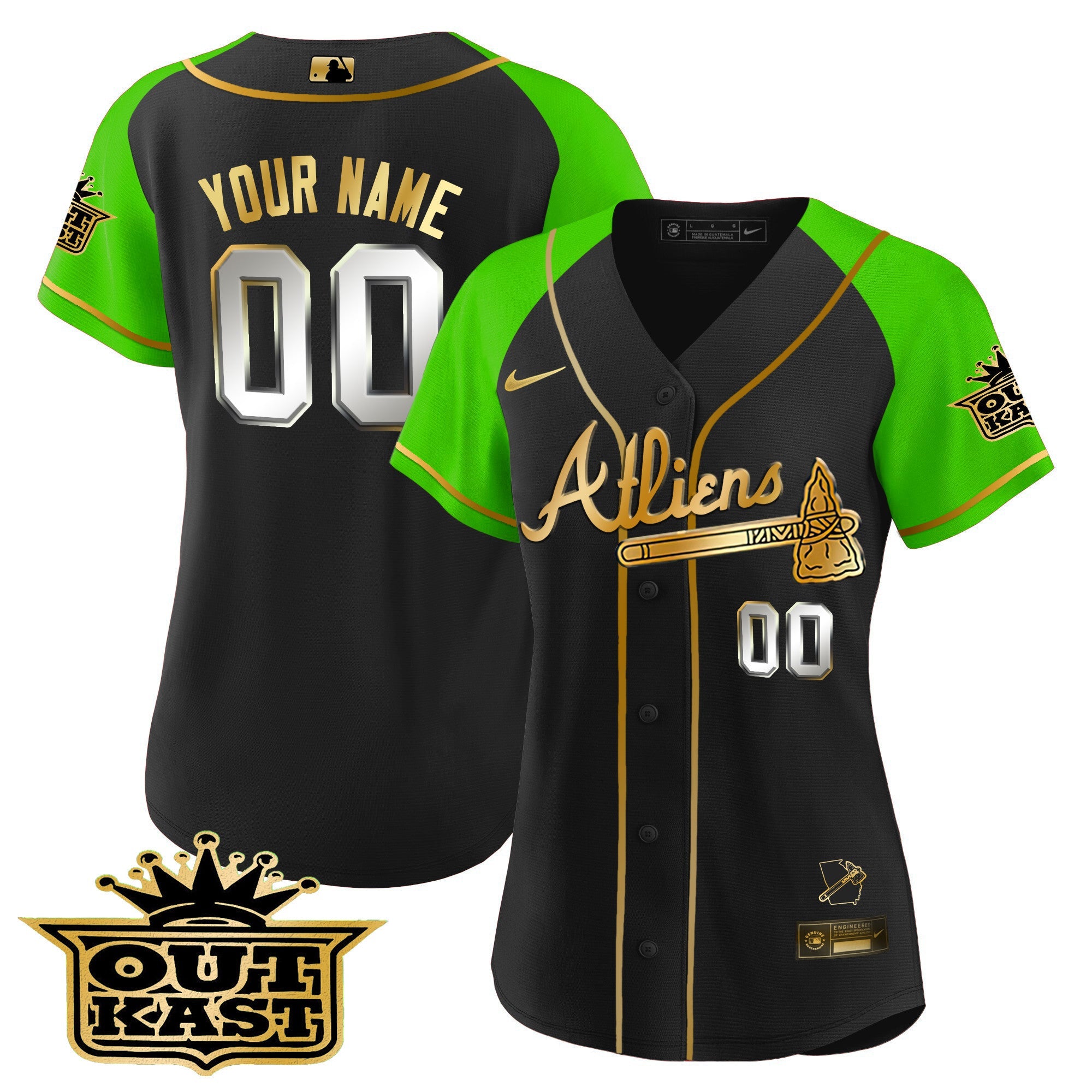 Atlanta Atliens Gold Alternate Flex Base Custom Jersey