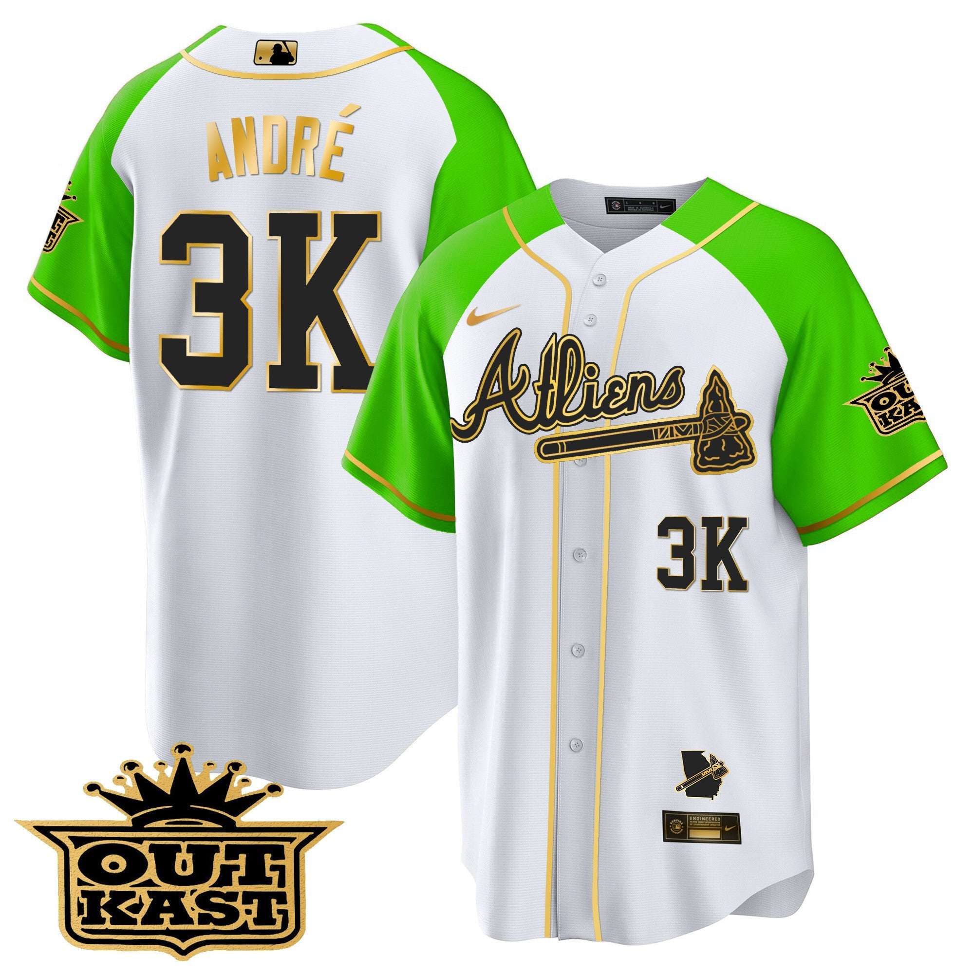 Men’s Atlanta Atliens Gold Alternate Cool Base Jersey