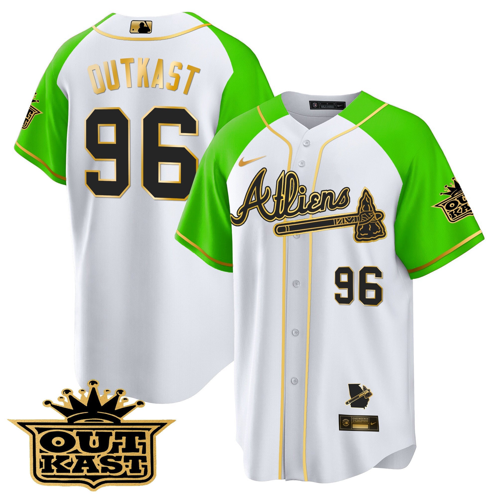Men’s Atlanta Atliens Gold Alternate Cool Base Jersey