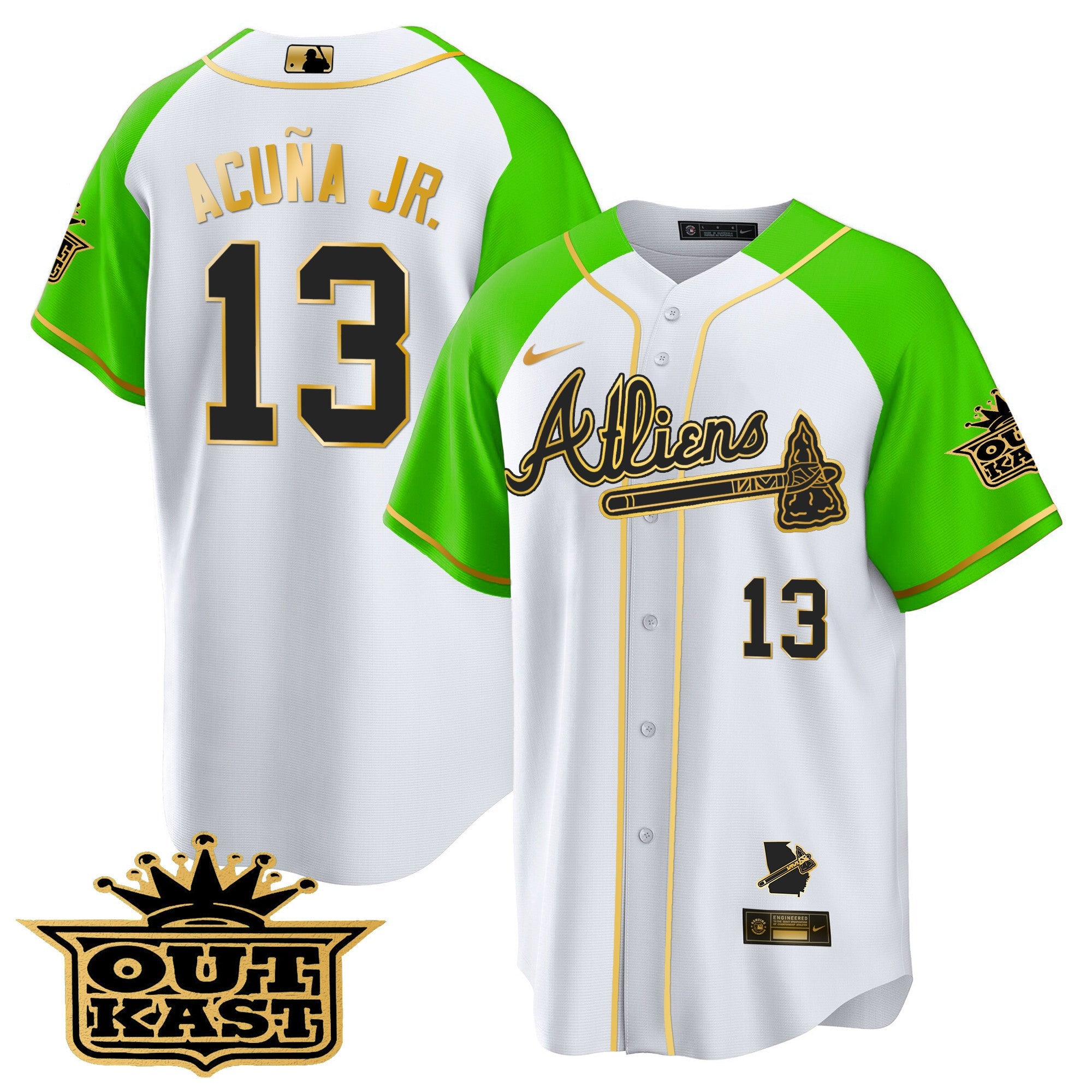 Men’s Atlanta Atliens Gold Alternate Cool Base Jersey