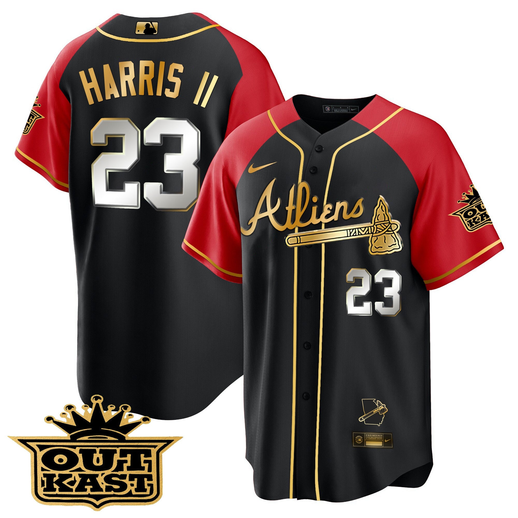 Men’s Atlanta Atliens Gold Alternate Cool Base Jersey