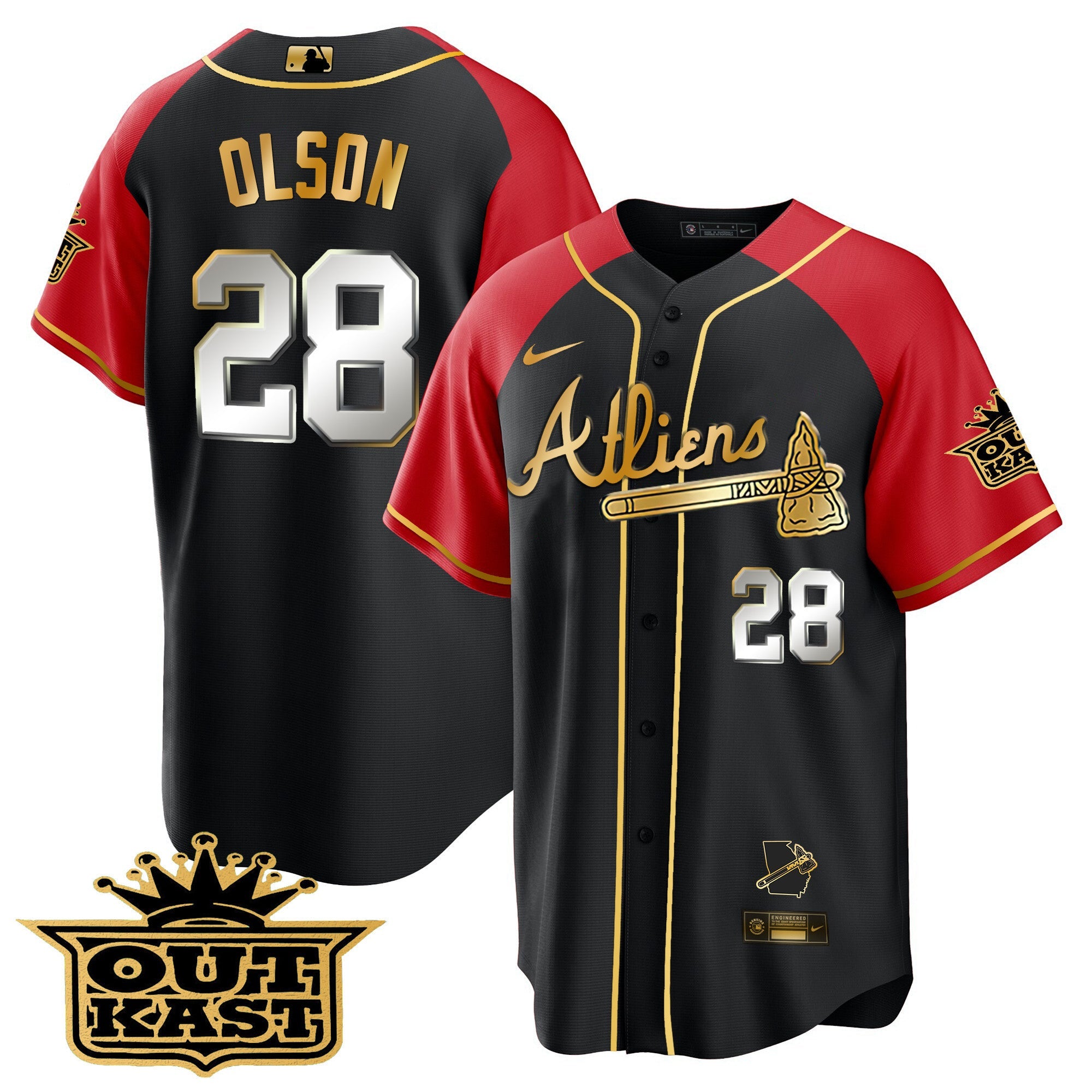Men’s Atlanta Atliens Gold Alternate Cool Base Jersey