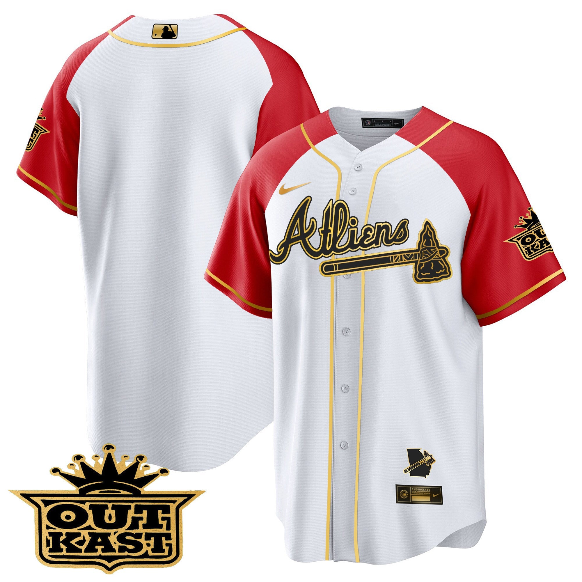 Men’s Atlanta Atliens Gold Alternate Cool Base Jersey
