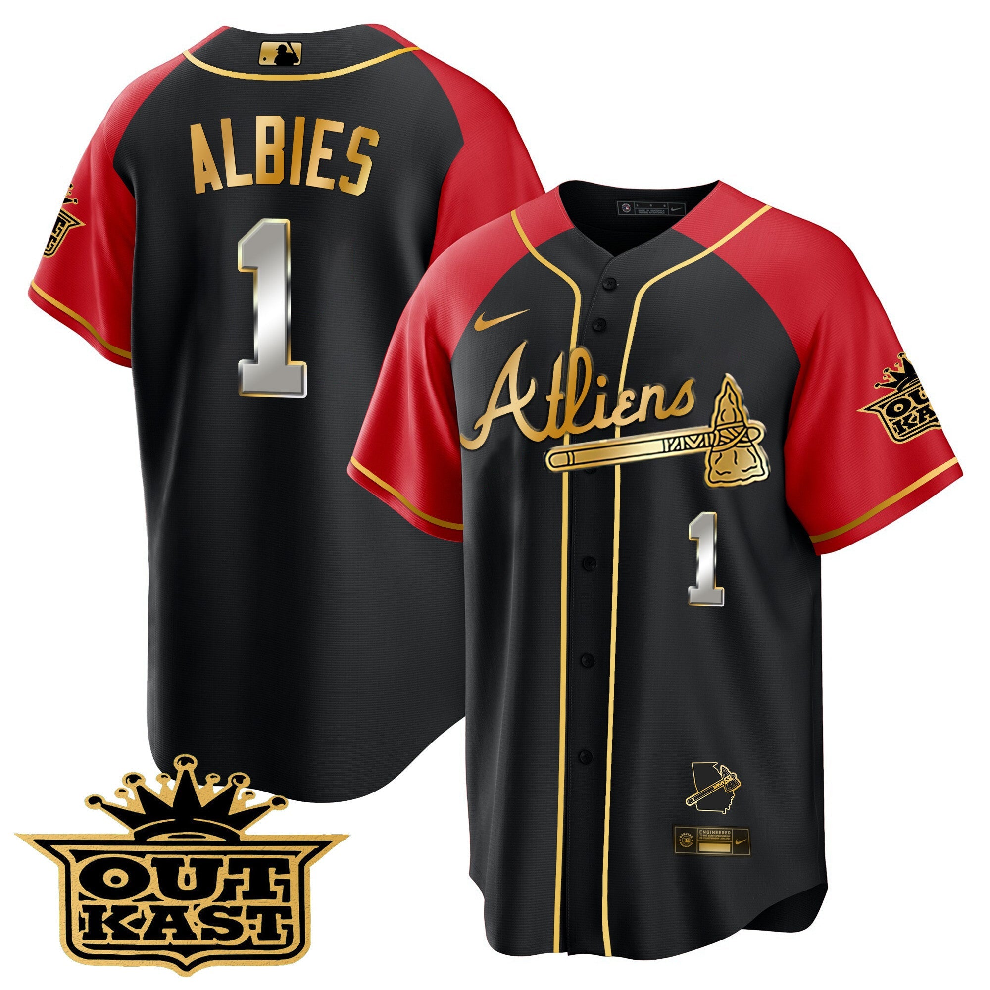 Men’s Atlanta Atliens Gold Alternate Cool Base Jersey