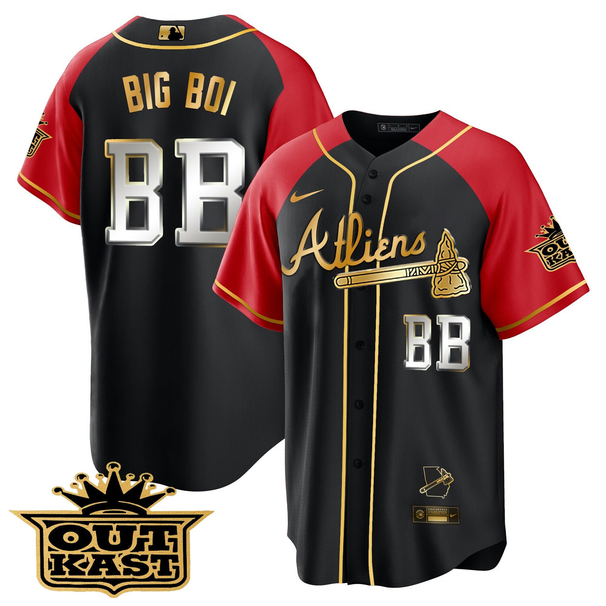 Men’s Atlanta Atliens Gold Alternate Cool Base Jersey