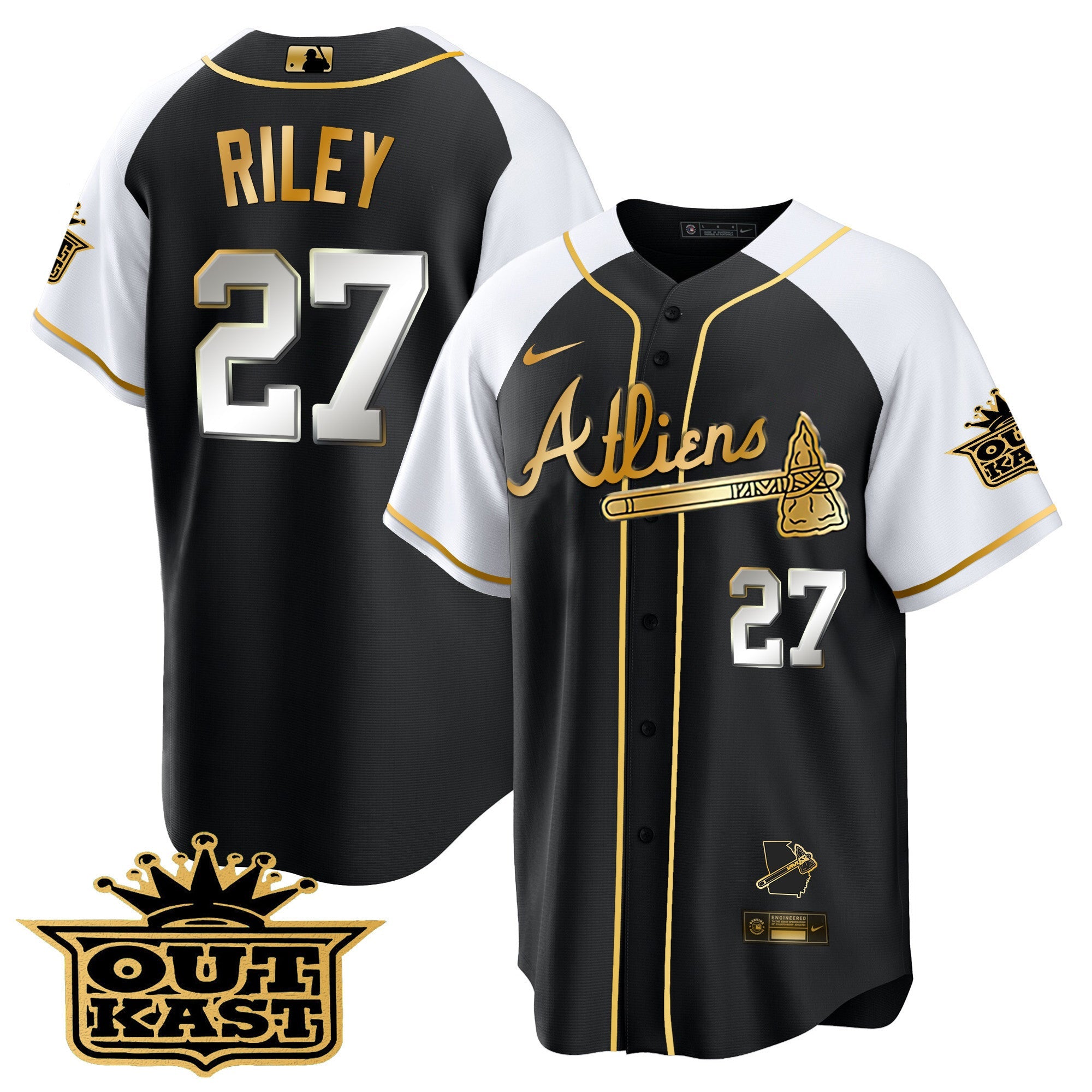 Men’s Atlanta Atliens Gold Alternate Cool Base Jersey