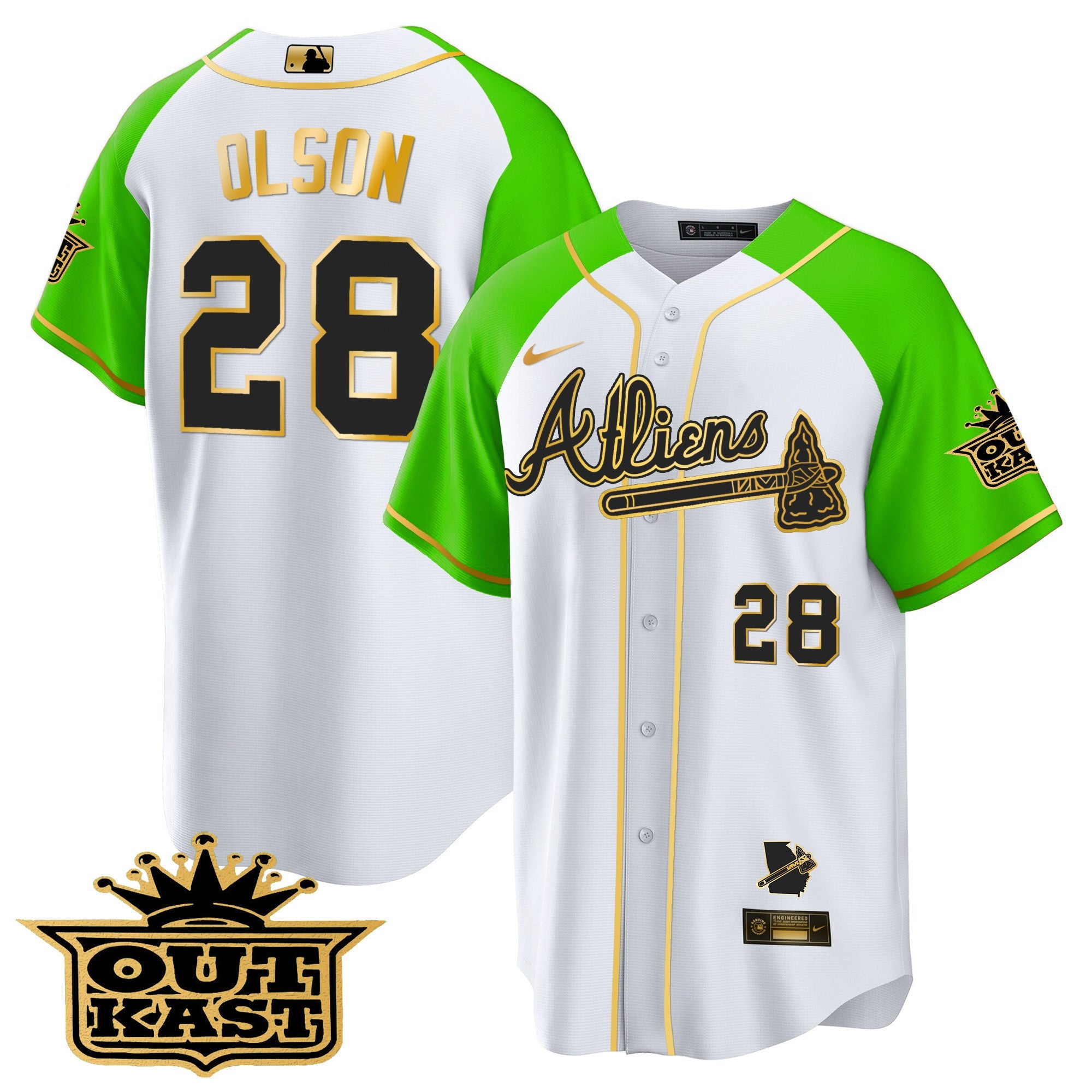 Men’s Atlanta Atliens Gold Alternate Cool Base Jersey
