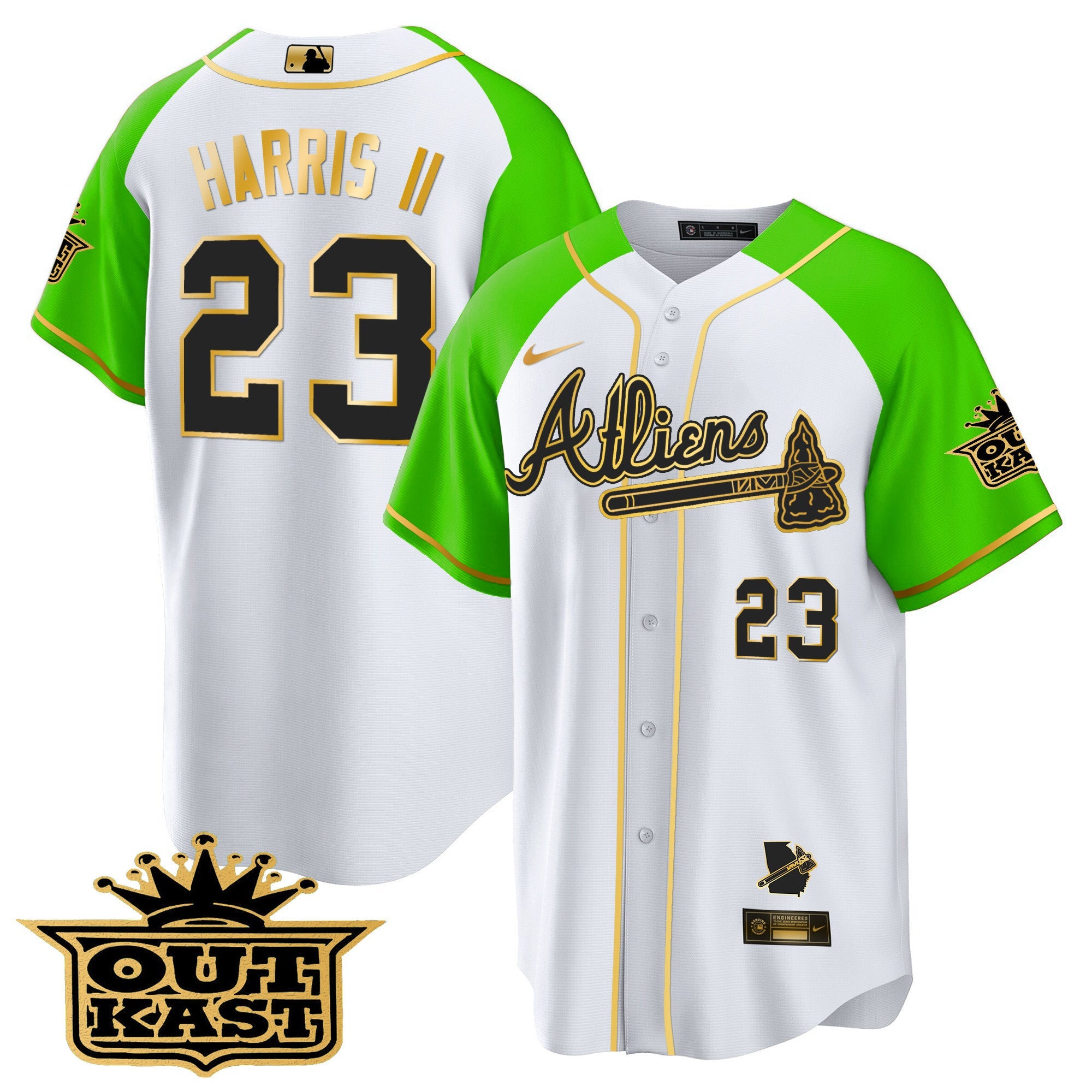 Men’s Atlanta Atliens Gold Alternate Cool Base Jersey