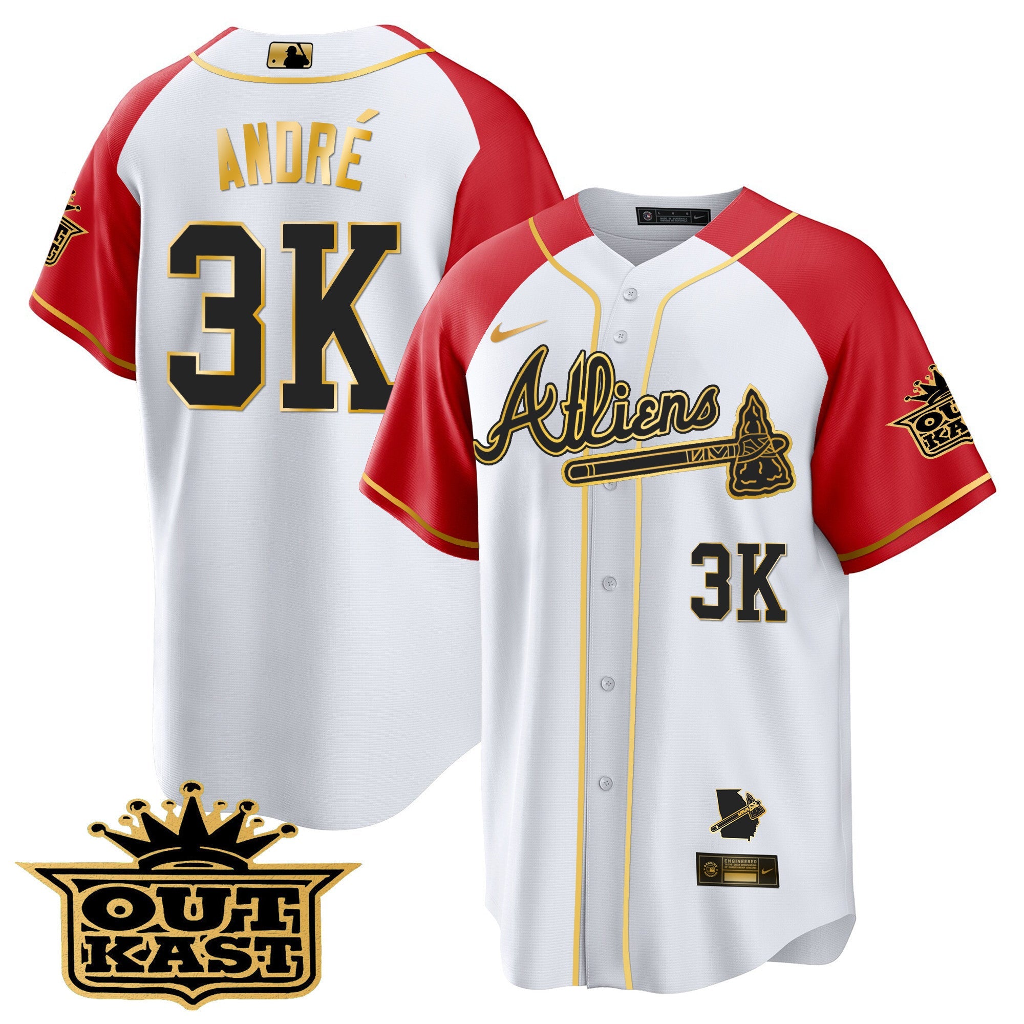 Men’s Atlanta Atliens Gold Alternate Cool Base Jersey