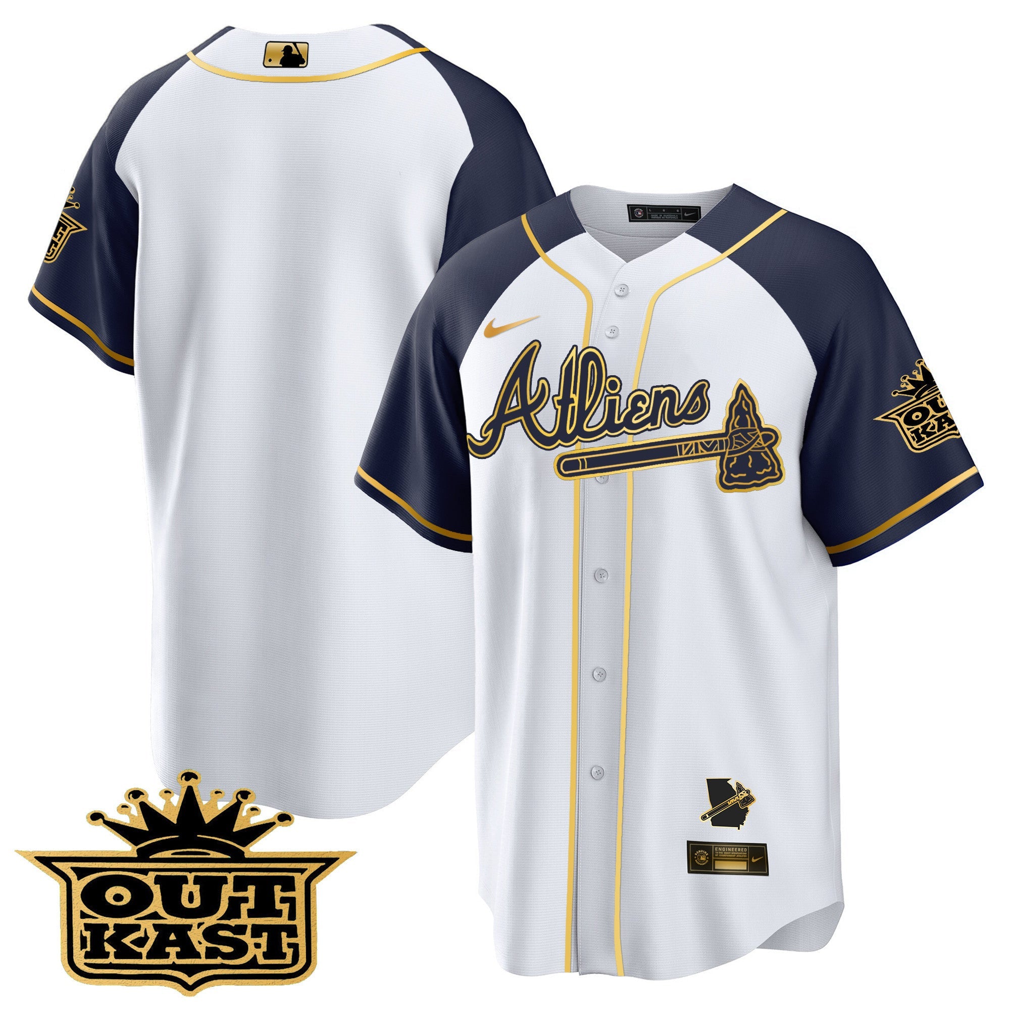 Men’s Atlanta Atliens Gold Alternate Cool Base Jersey