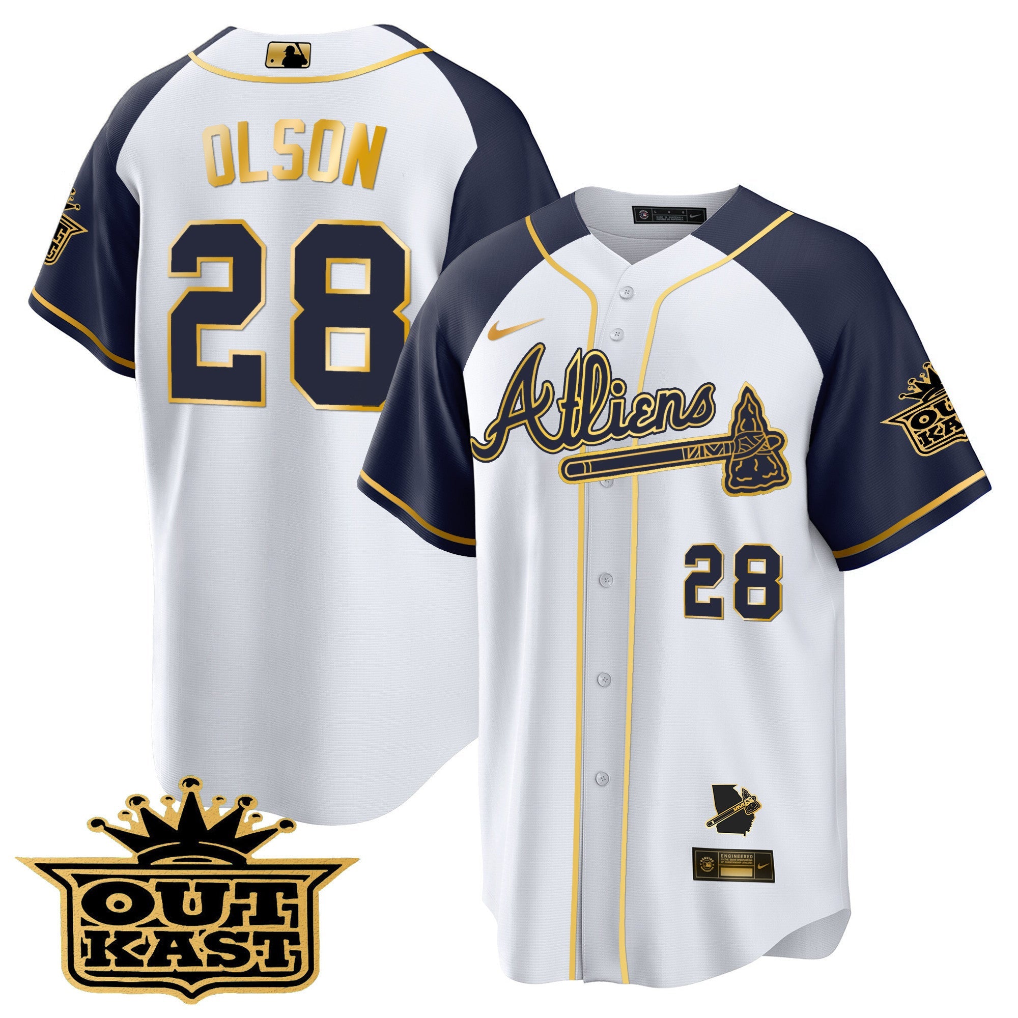 Men’s Atlanta Atliens Gold Alternate Cool Base Jersey