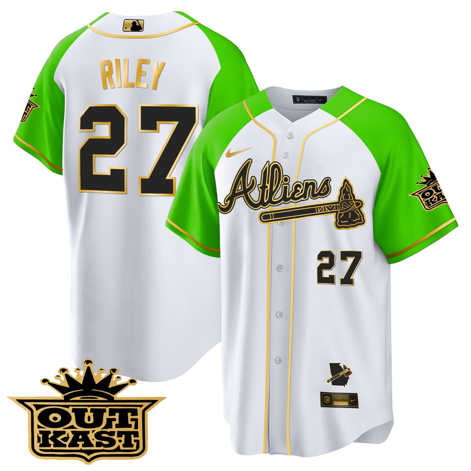 Men’s Atlanta Atliens Gold Alternate Cool Base Jersey